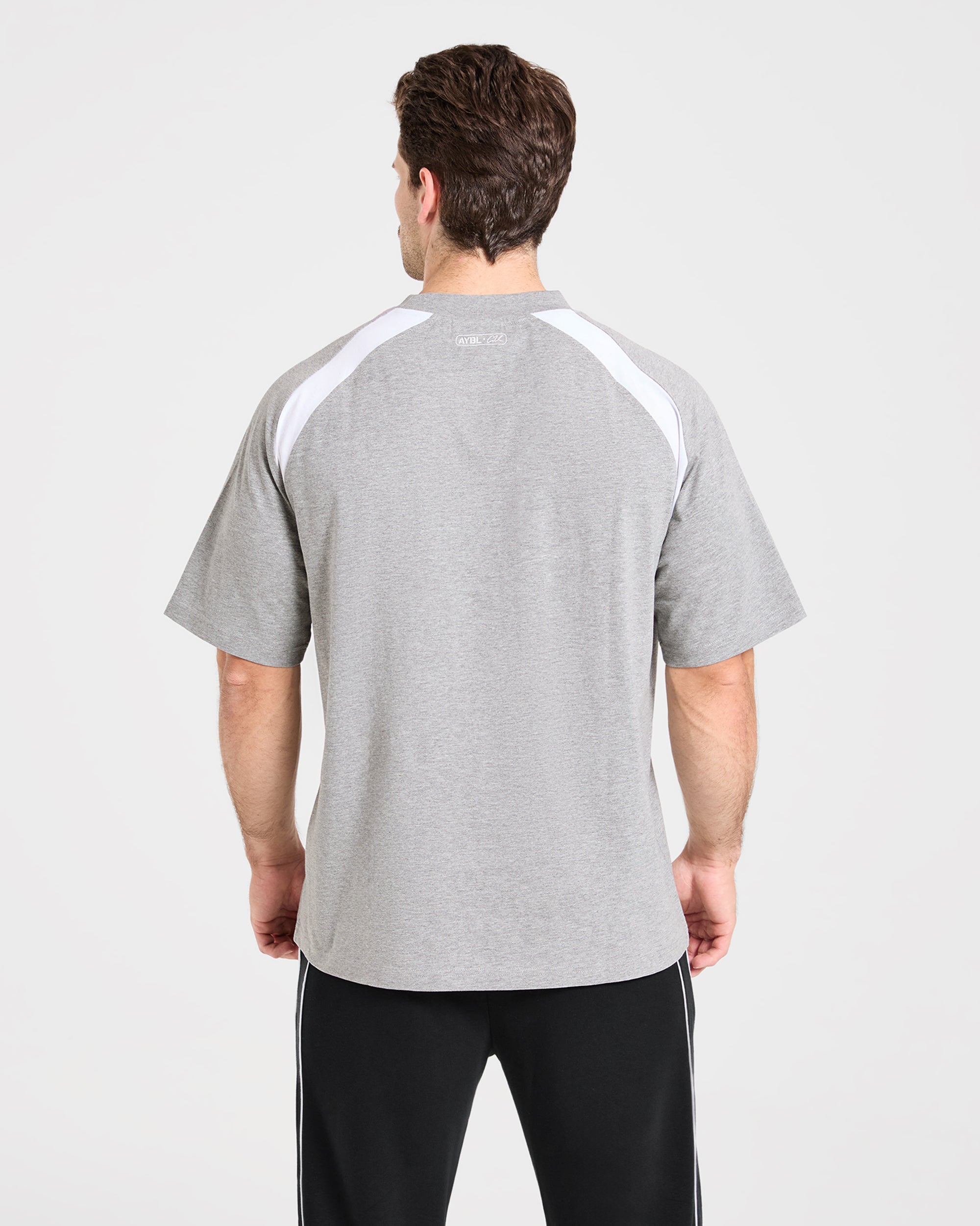 Cam Kissel x Contrast Oversized T Shirt - Mid Marl Grau