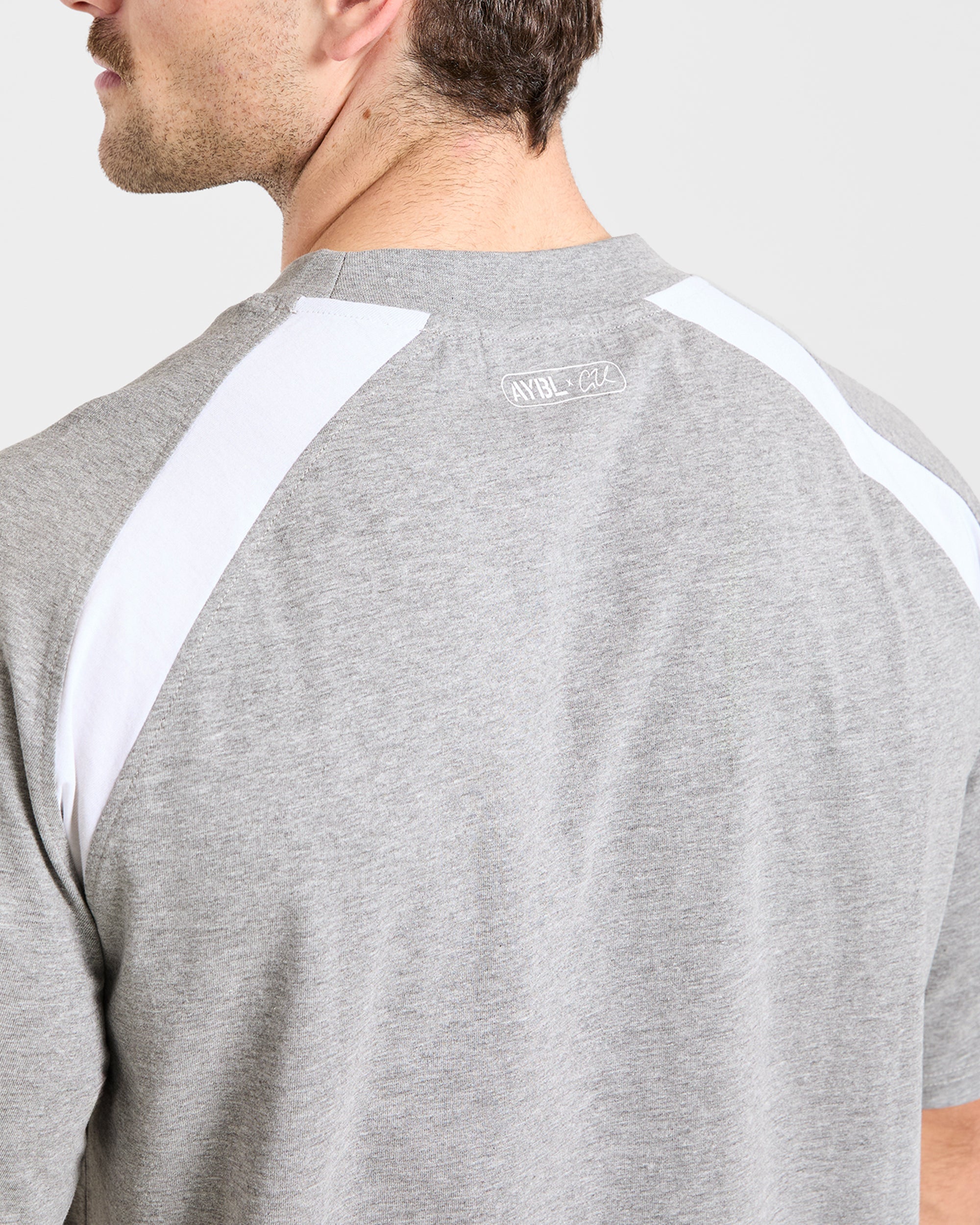 Cam Kissel x Contrast Oversized T Shirt - Mid Marl Grau