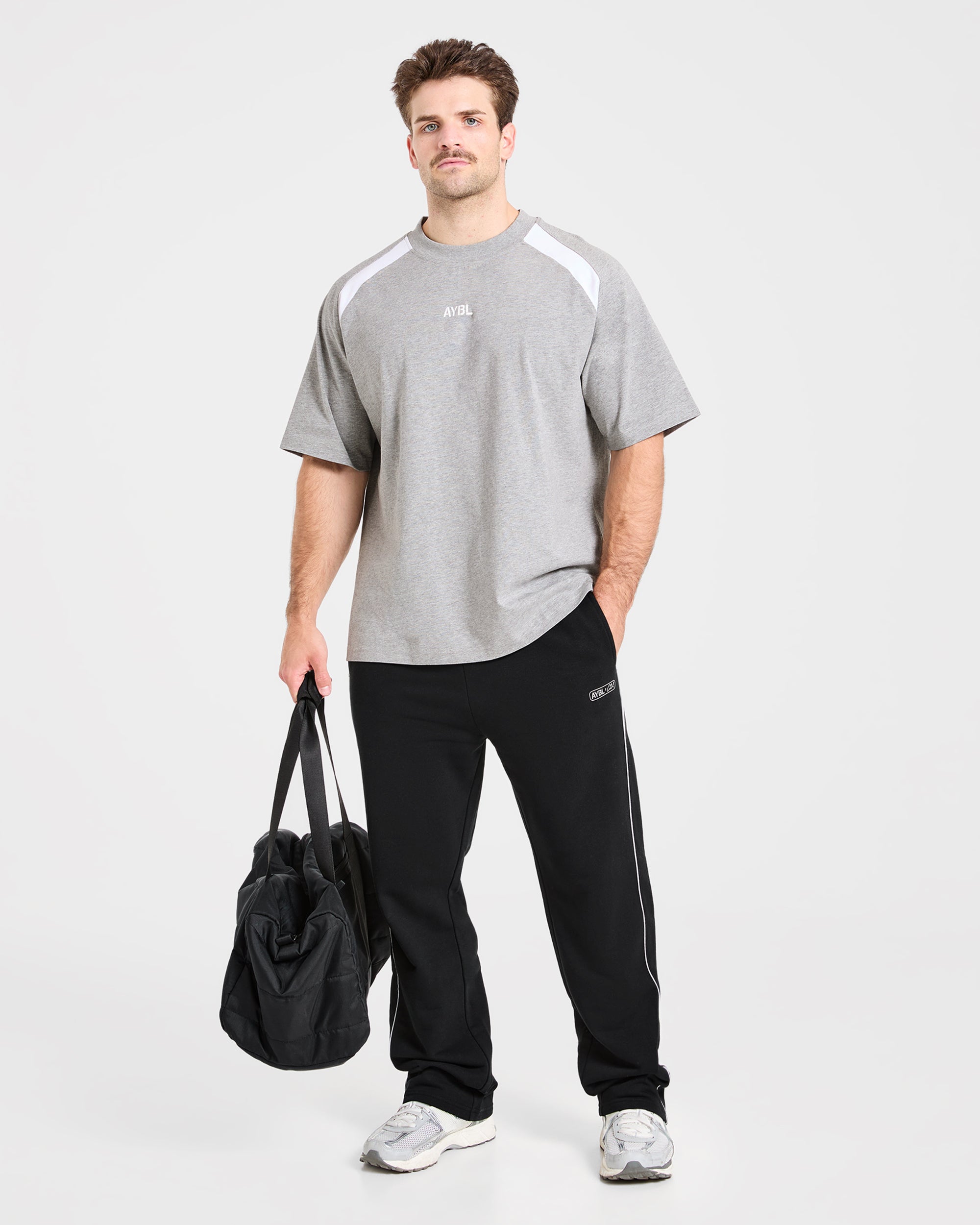 Cam Kissel x Contrast Oversized T Shirt - Mid Marl Grau