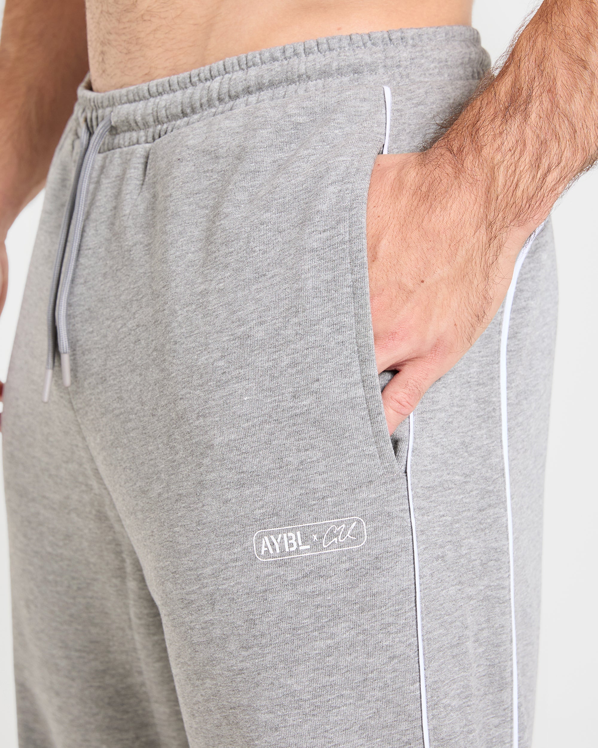 Cam Kissel x Oversized Straight Leg Joggers - Mid Marl Grau