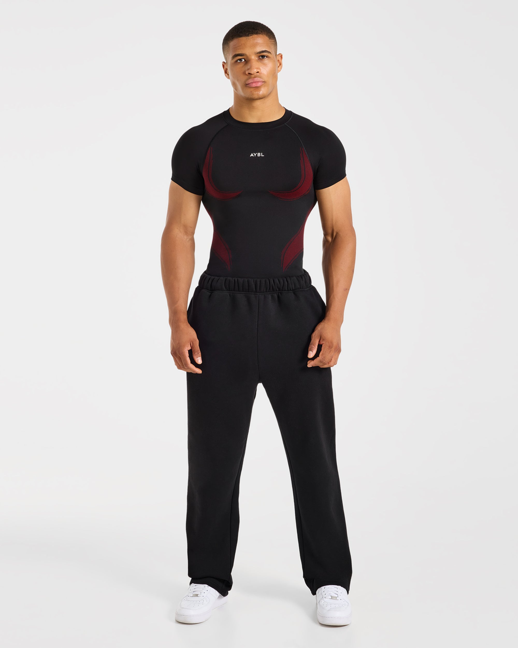 Charge Seamless T Shirt - Schwarz/Rot