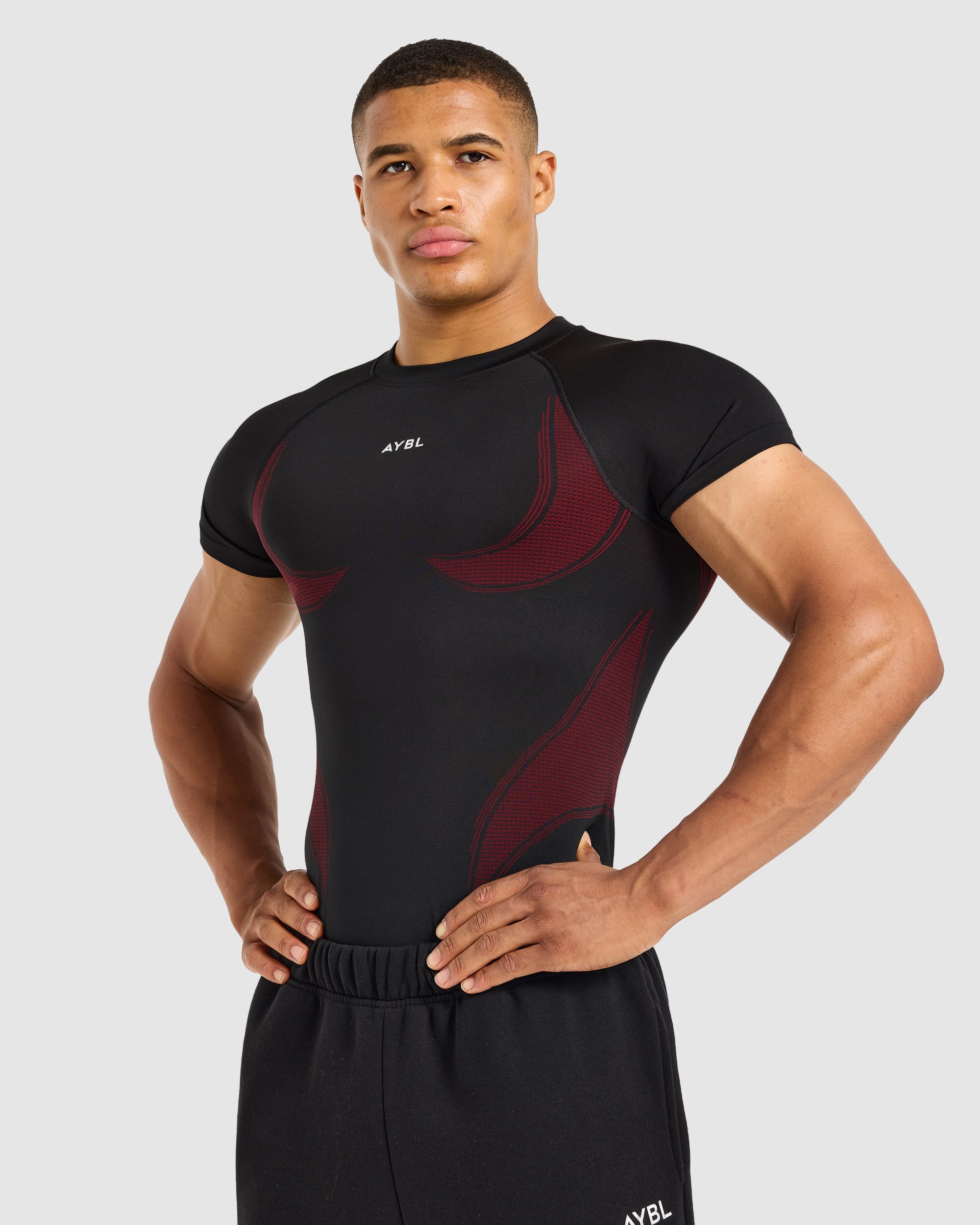 Charge Seamless T Shirt - Schwarz/Rot