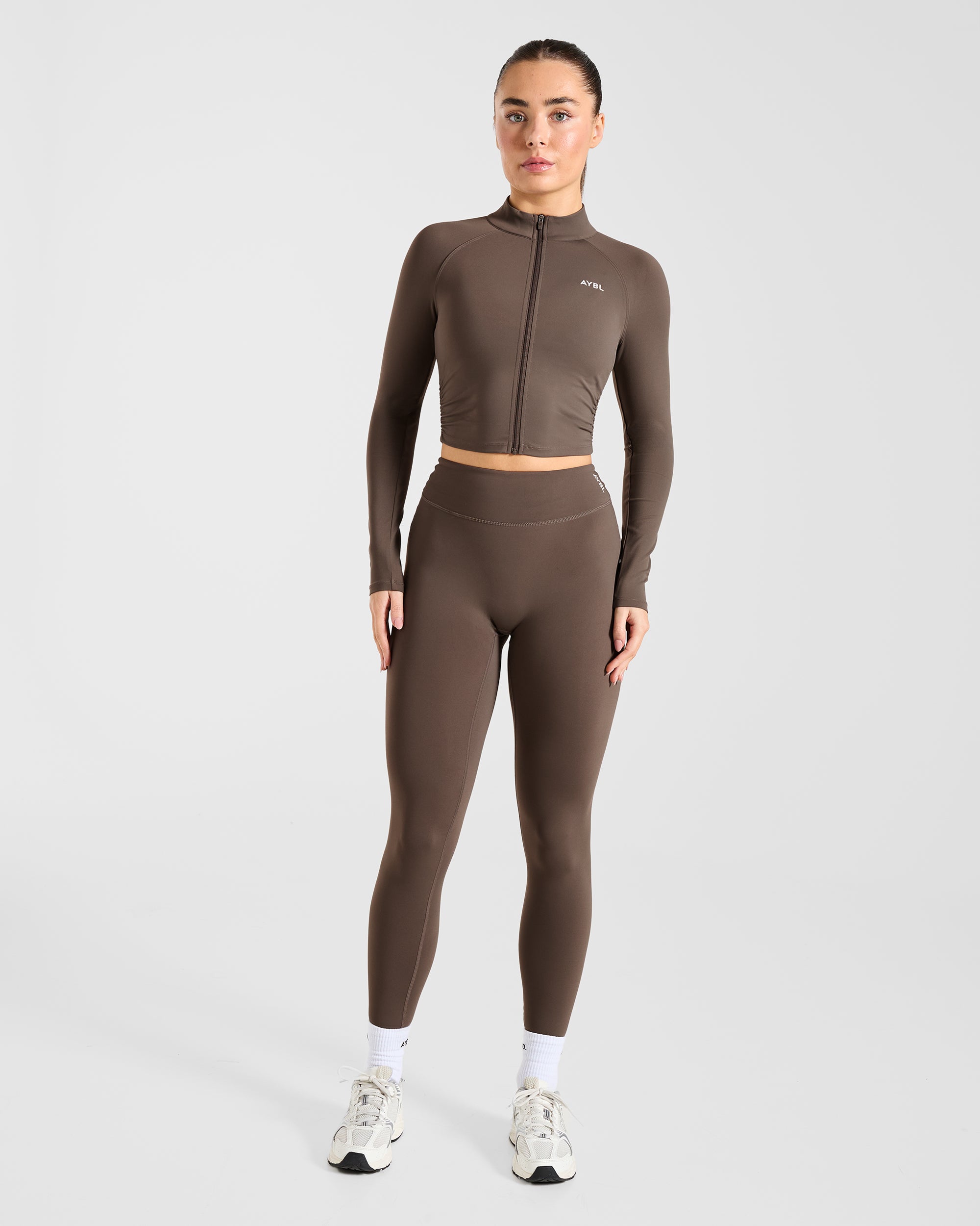 Physique Zip Up Jacket - Braun