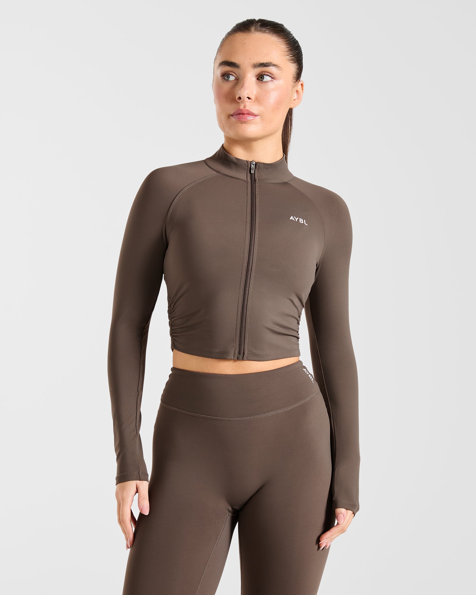 Physique Zip Up Jacket - Braun