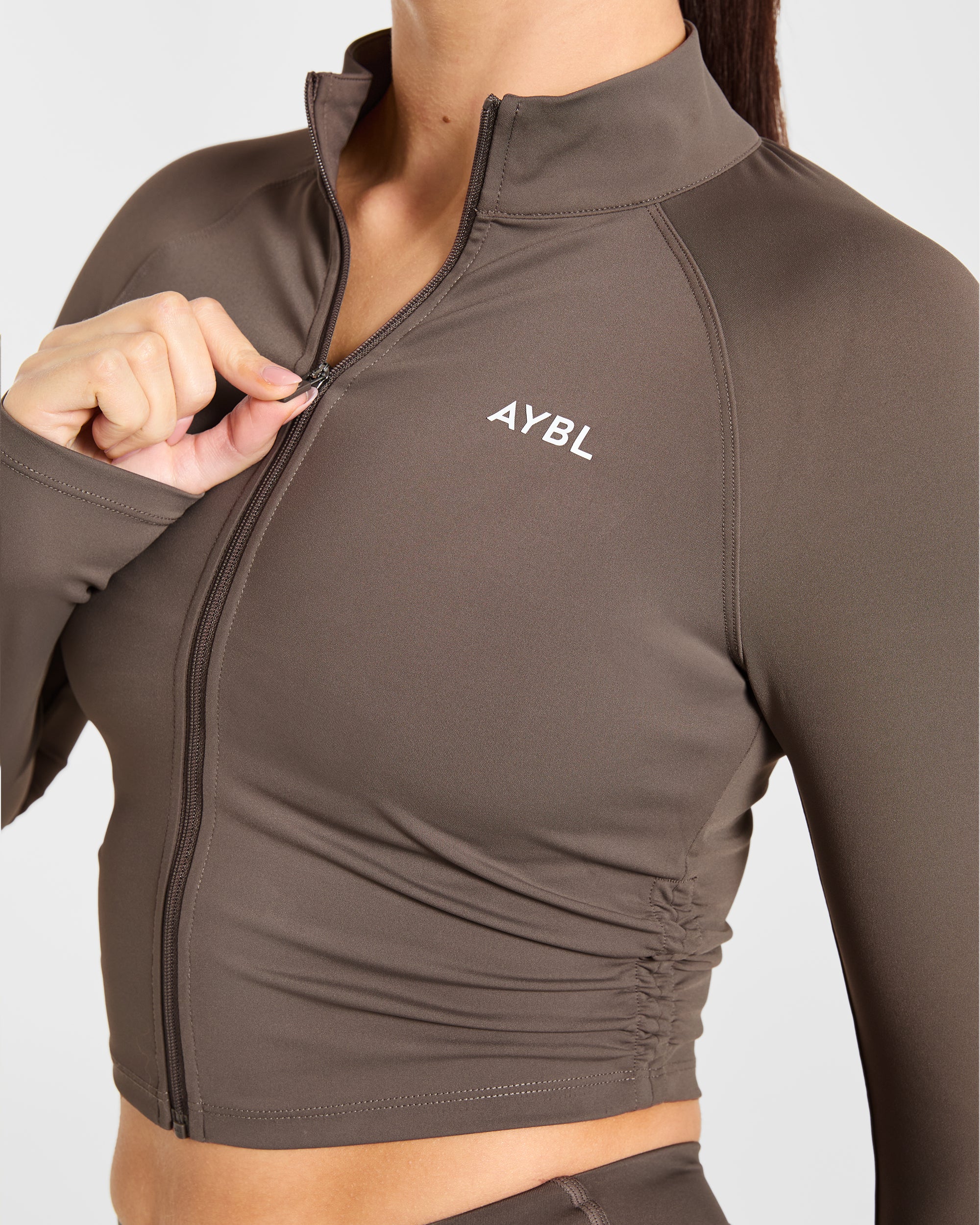 Physique Zip Up Jacket - Braun
