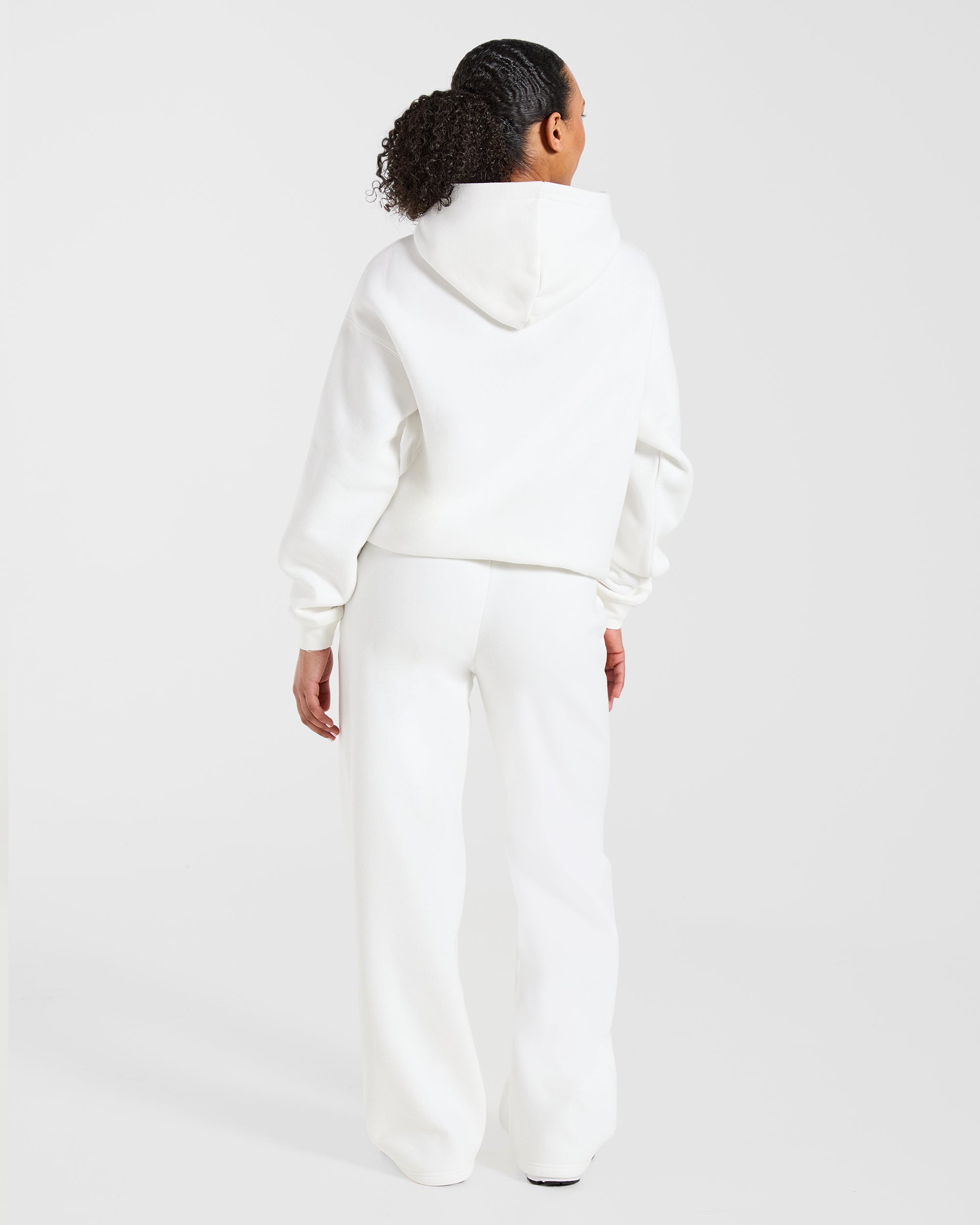 AYBL Club Oversized Straight Leg Joggers - Off Weiß/Forest Grün