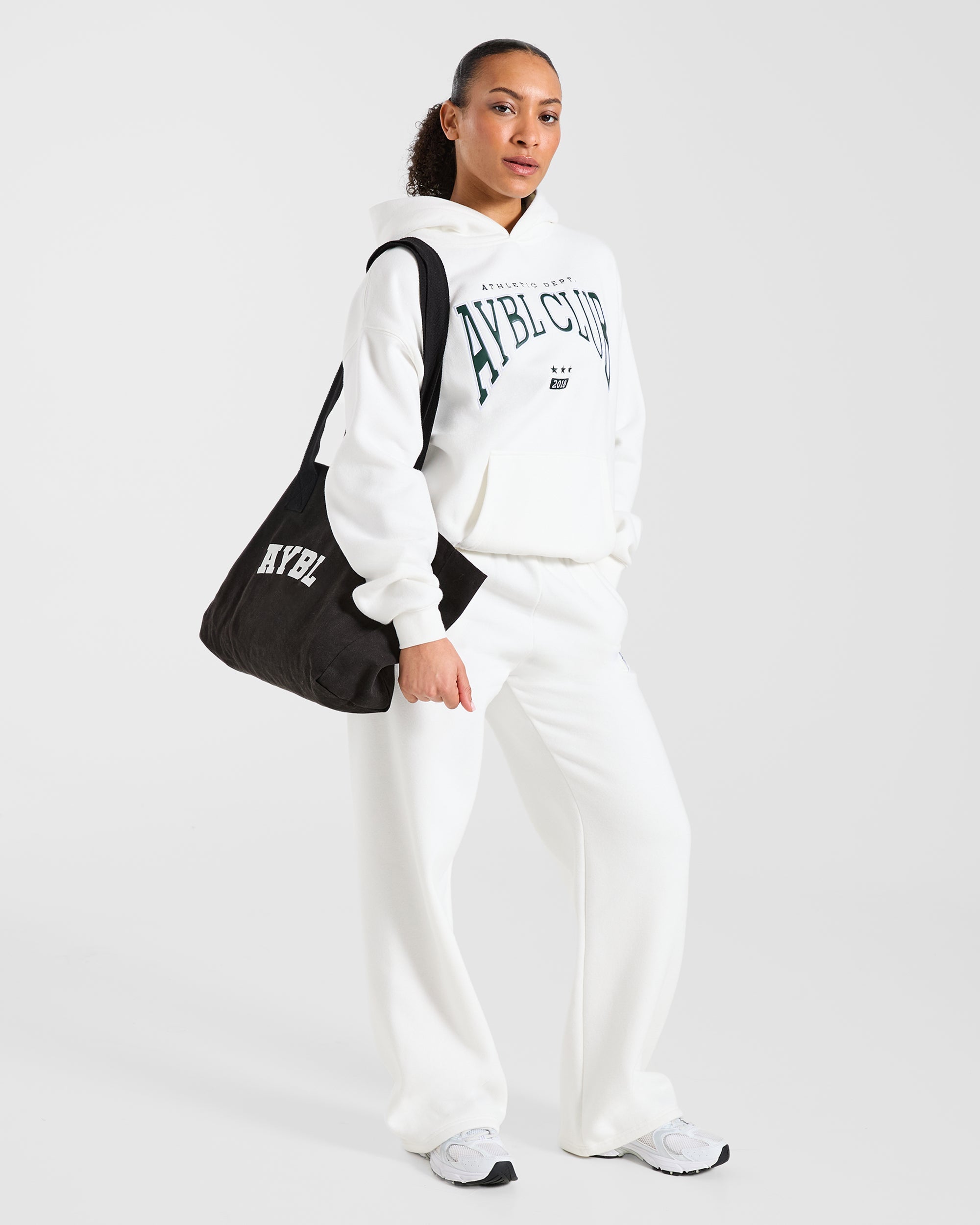 AYBL Club Oversized Hoodie - Off Weiß/Forest Grün