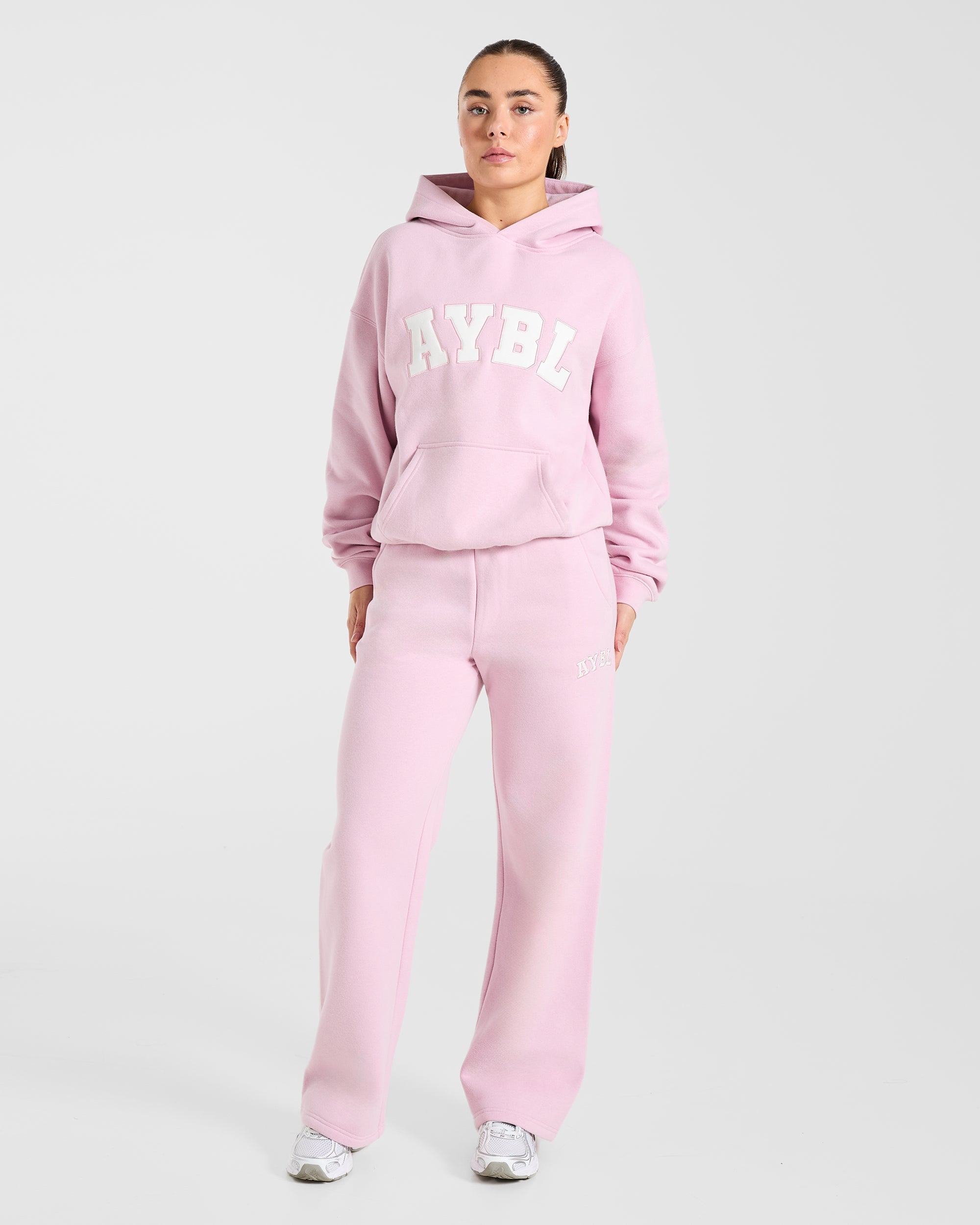Varsity 2.0 Oversized Straight Leg Joggers - Iced Rosa