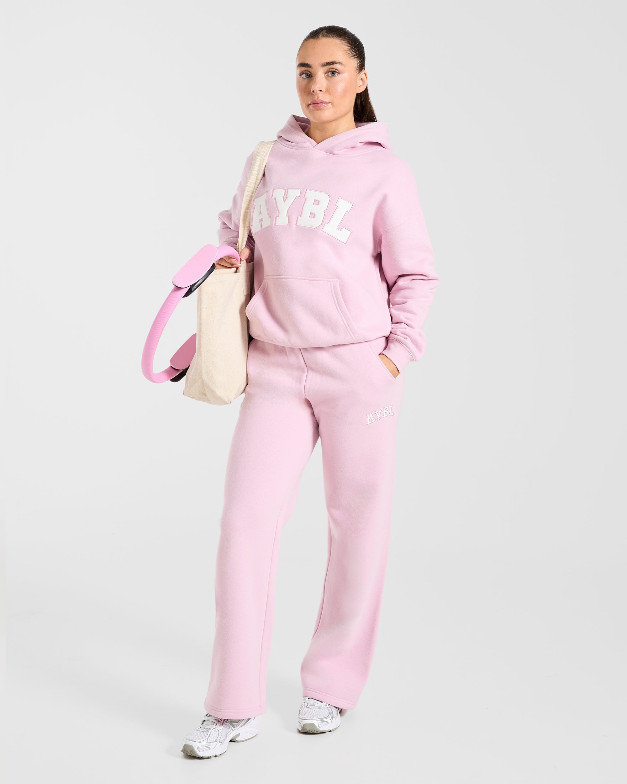 Varsity 2.0 Oversized Straight Leg Joggers - Iced Rosa