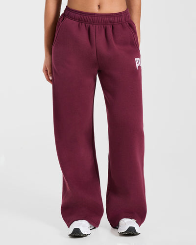 AYBL Club Oversized Straight Leg Joggers - Burgundy/Rosa