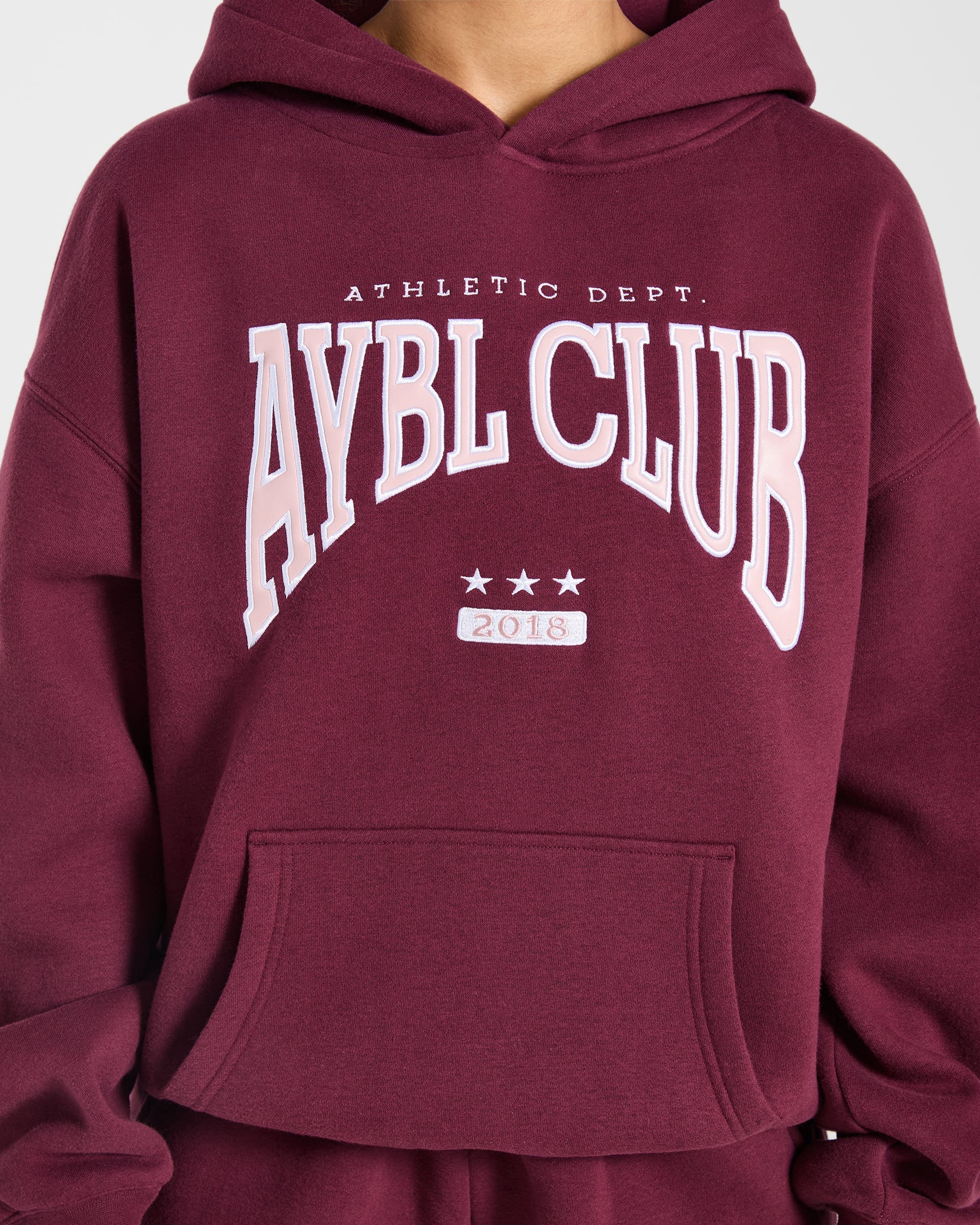 AYBL Club Oversized Hoodie - Burgundy/Rosa