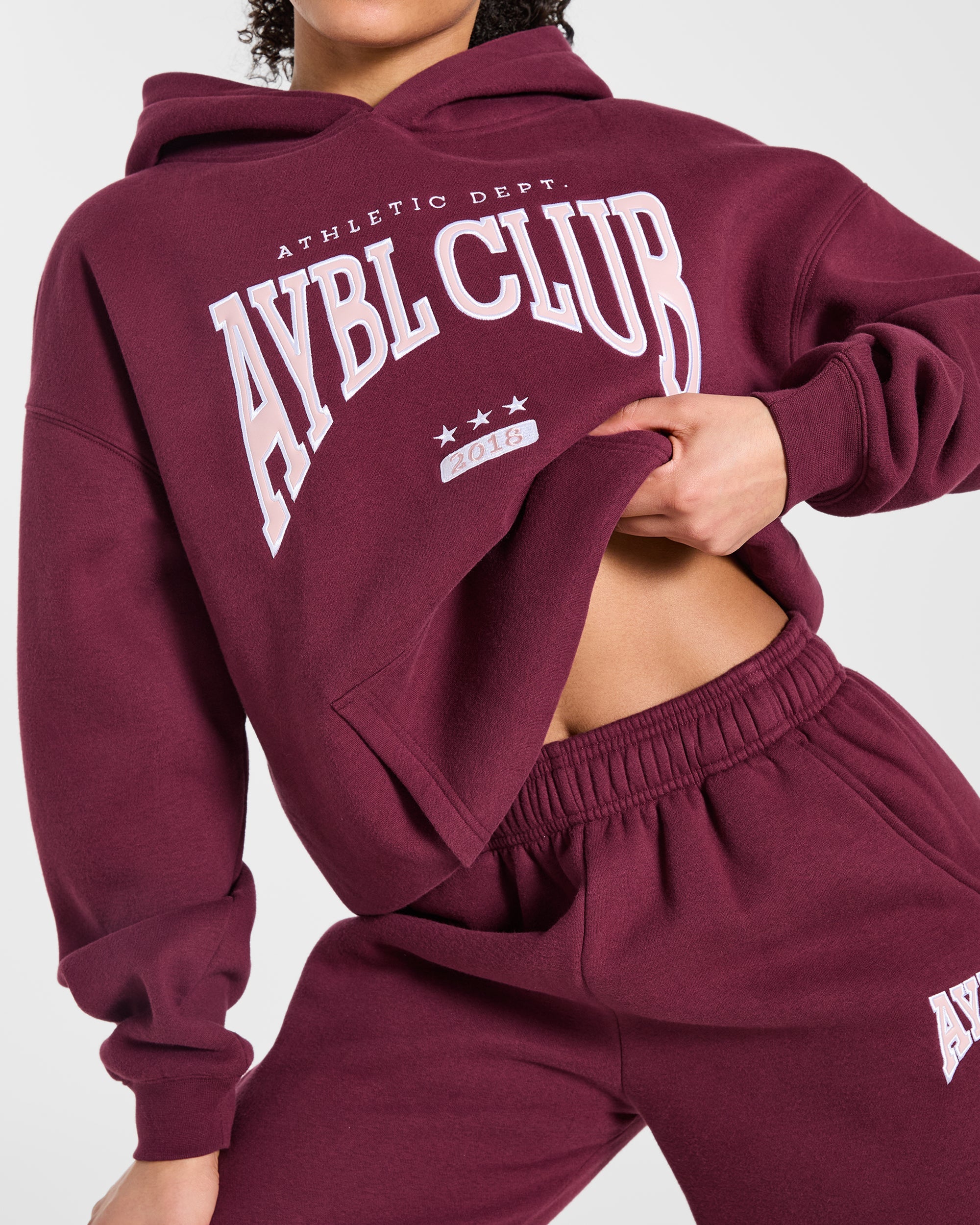 AYBL Club Oversized Hoodie - Burgundy/Rosa