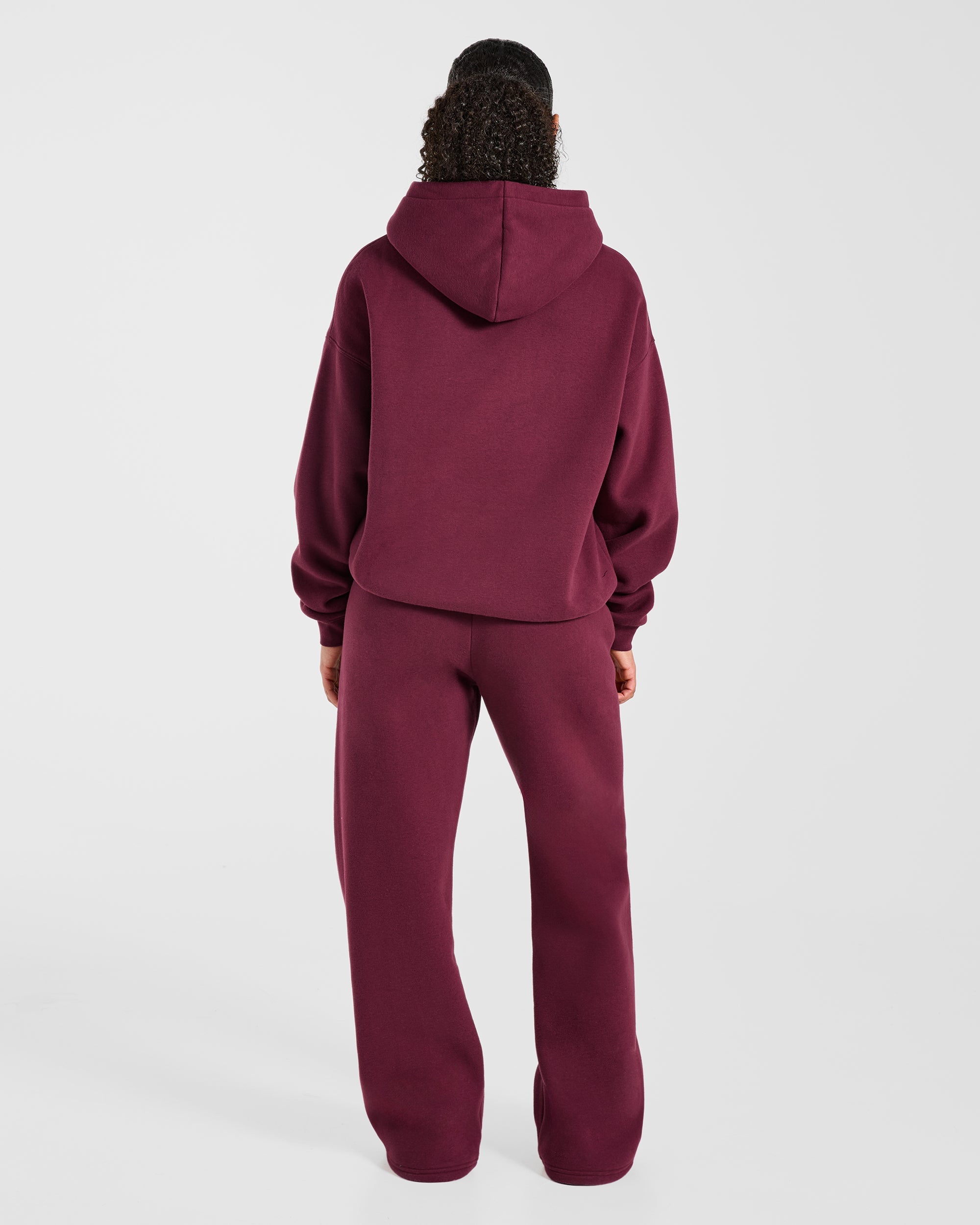 AYBL Club Oversized Straight Leg Joggers - Burgundy/Rosa