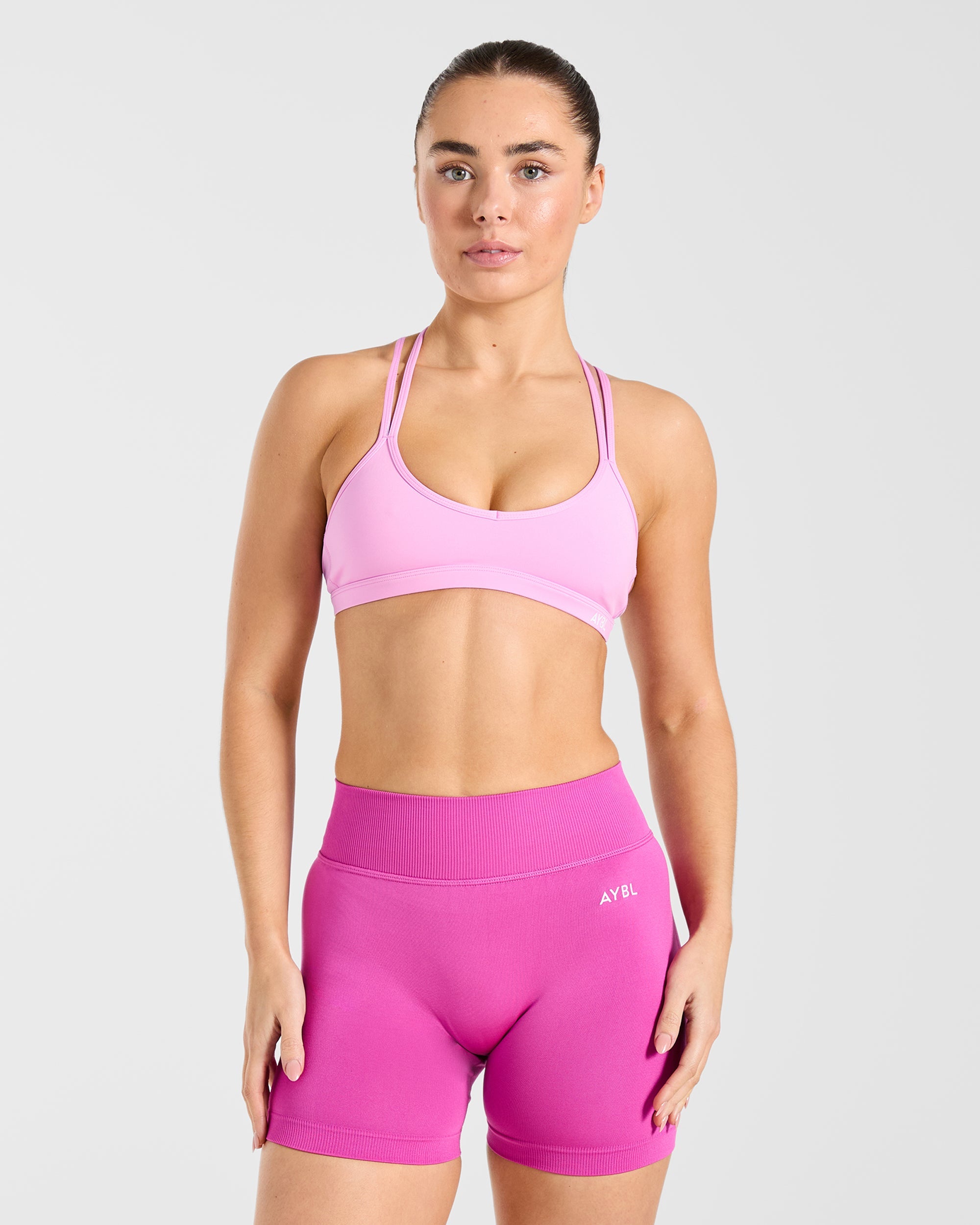 Essential Strappy Sports Bra - Sugar Rosa