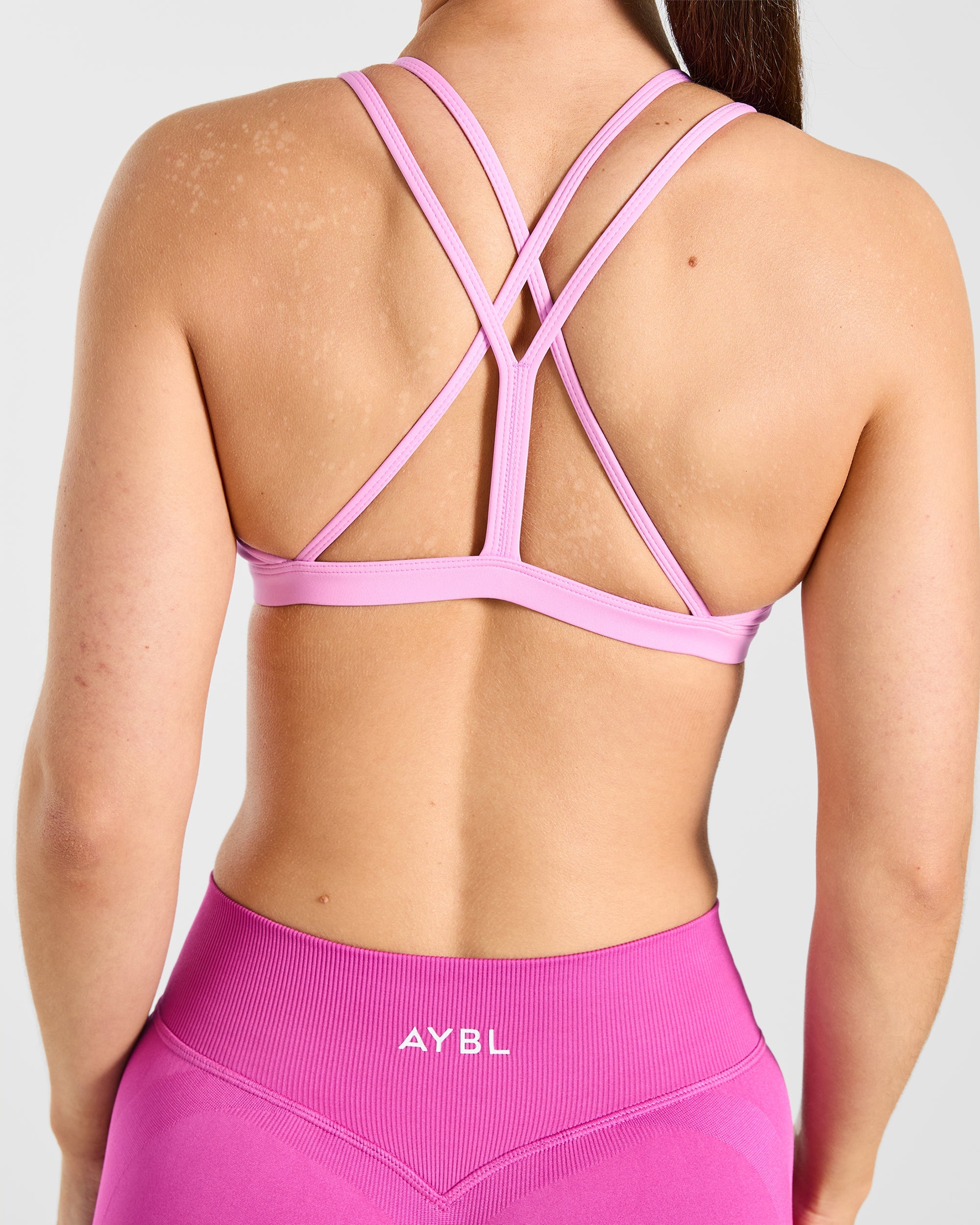Essential Strappy Sports Bra - Sugar Rosa