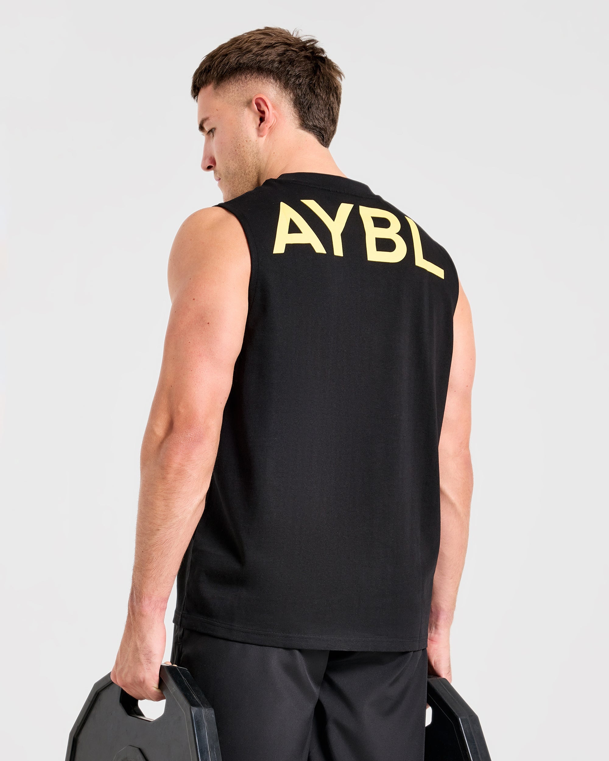 Essential Oversized Graphic Tank - Schwarz/Gelb