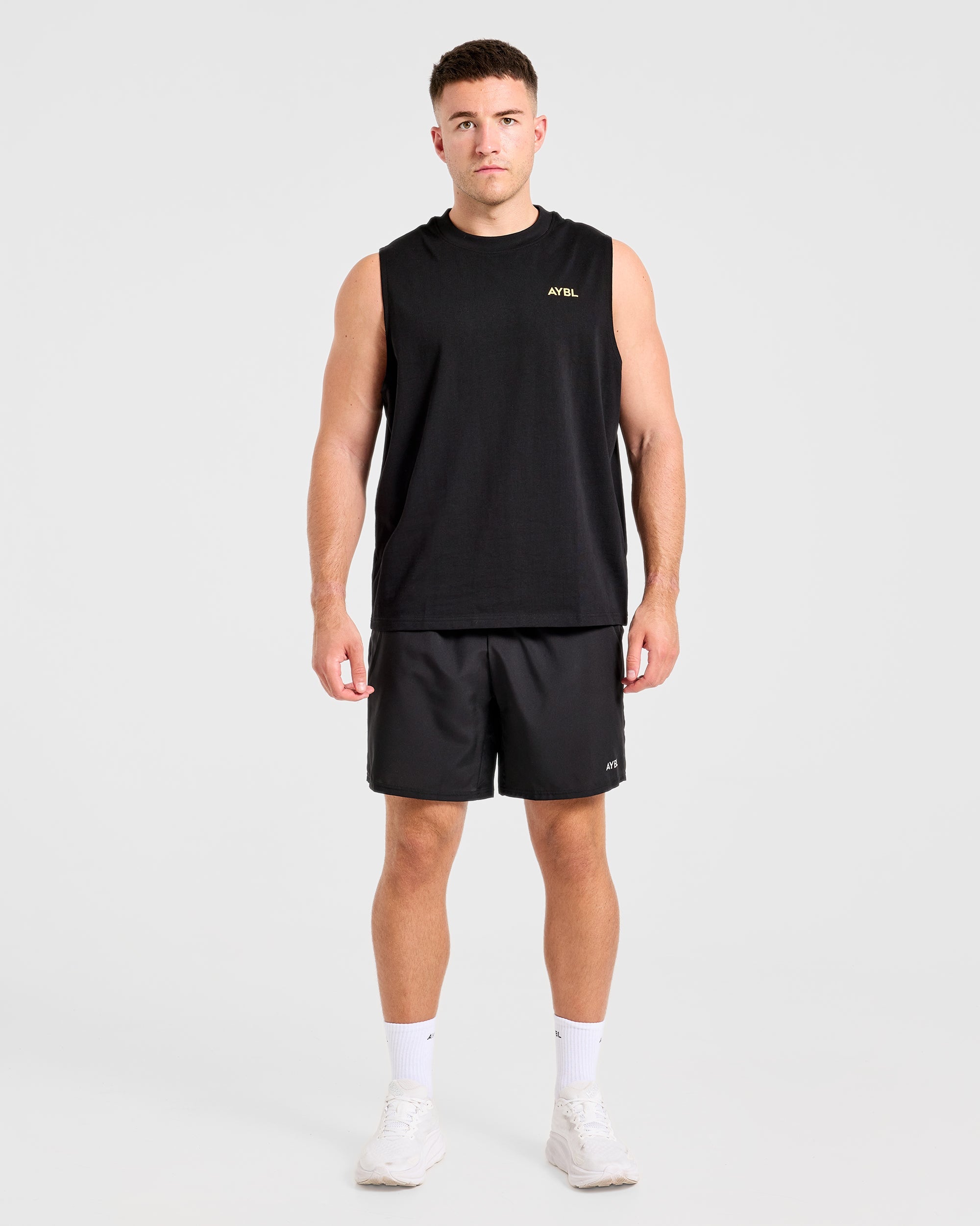 Essential Oversized Graphic Tank - Schwarz/Gelb