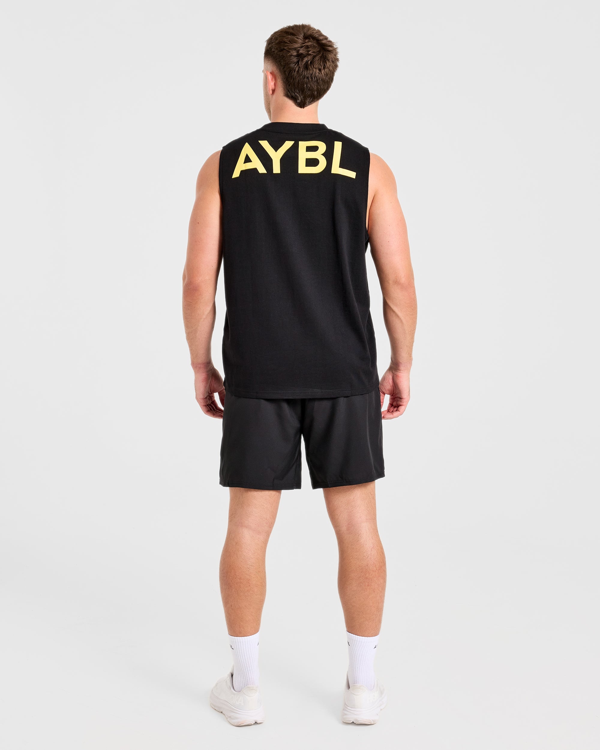 Essential Oversized Graphic Tank - Schwarz/Gelb