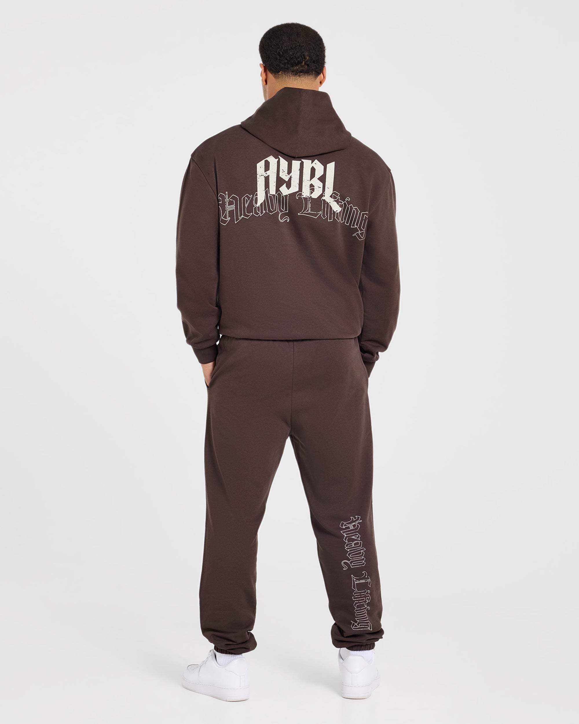 Heavy Lifting Gothic Oversized Joggers - Braun/Cream