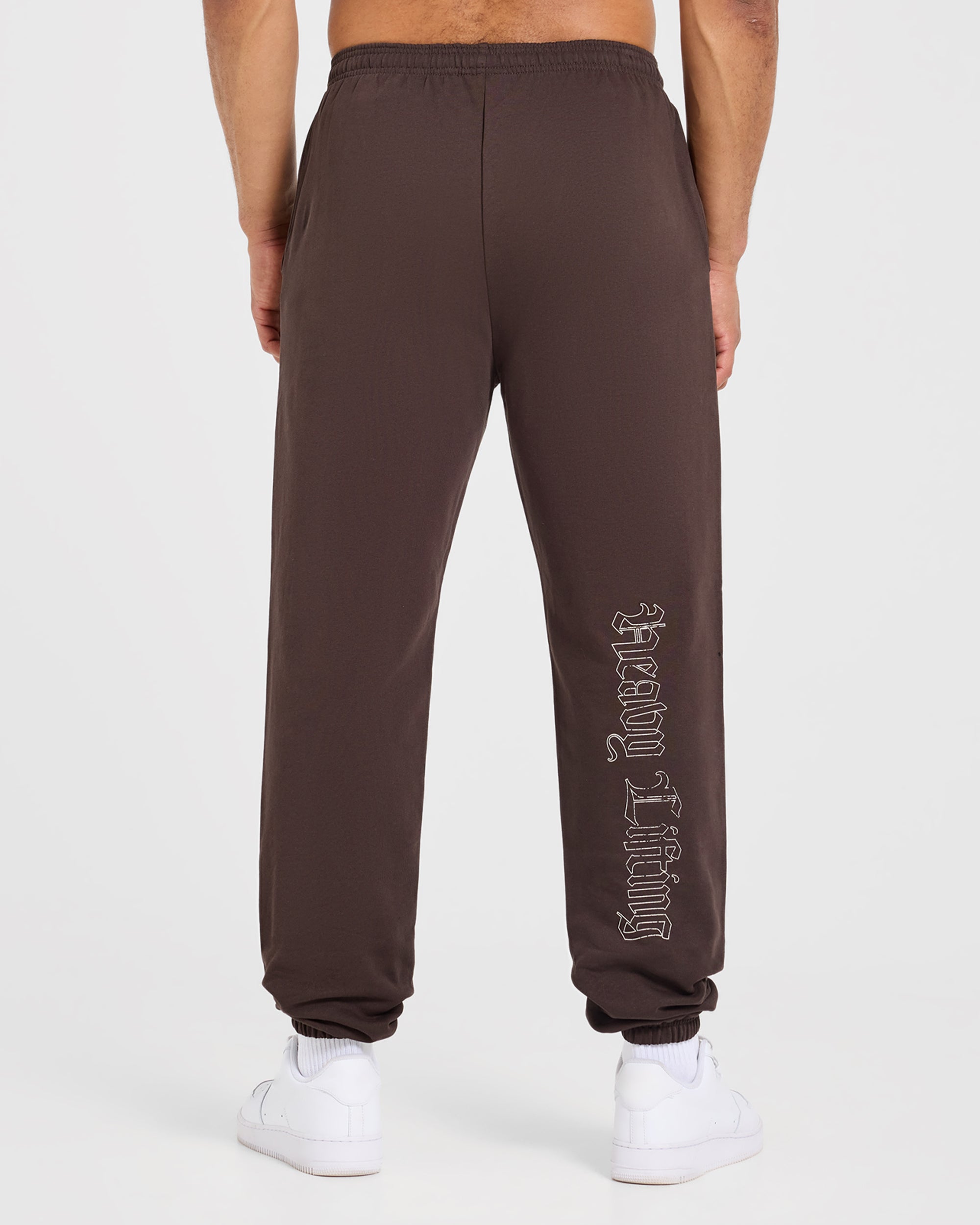 Heavy Lifting Gothic Oversized Joggers - Braun/Cream