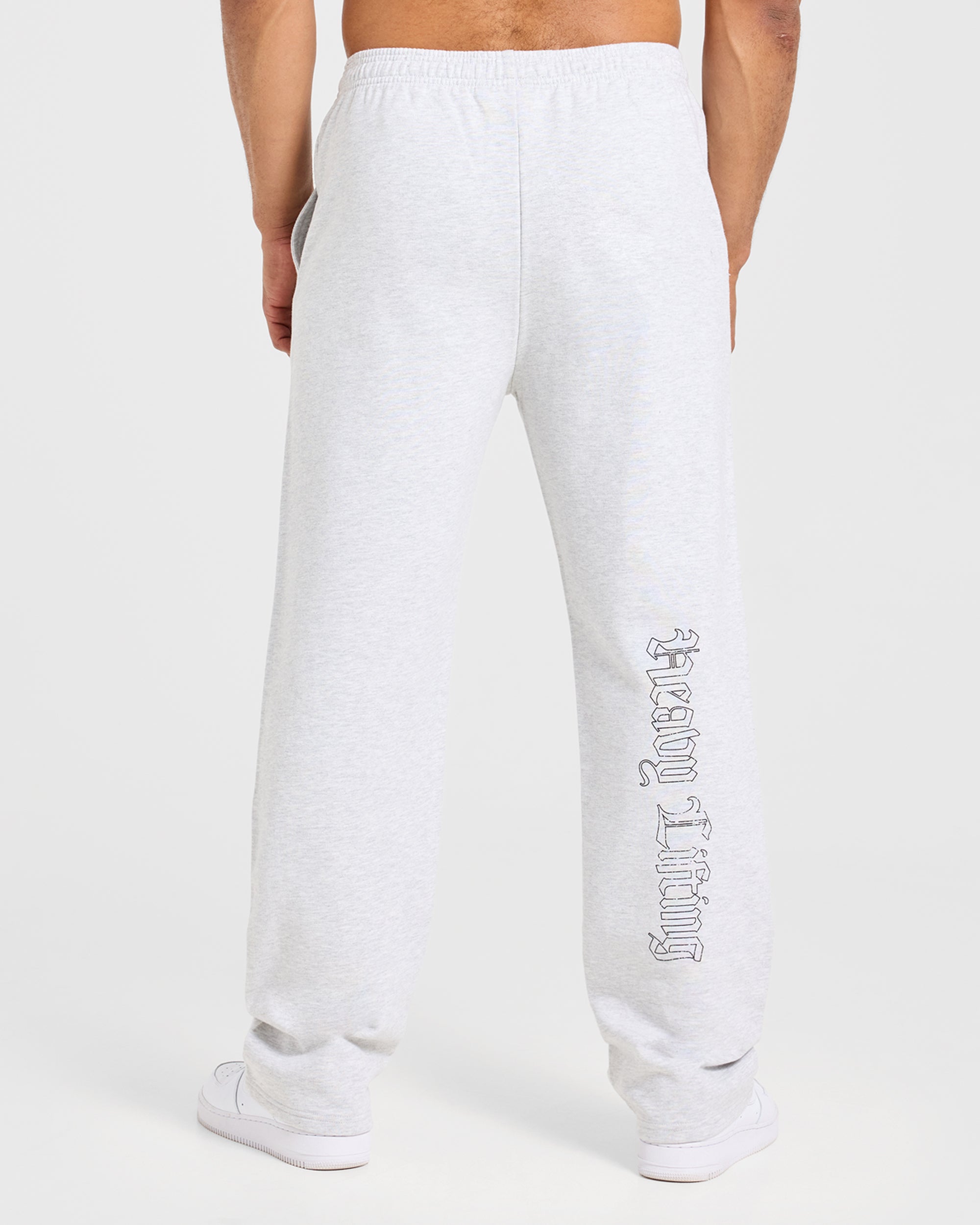 Heavy Lifting Gothic Oversized Straight Leg Joggers - Grau Marl