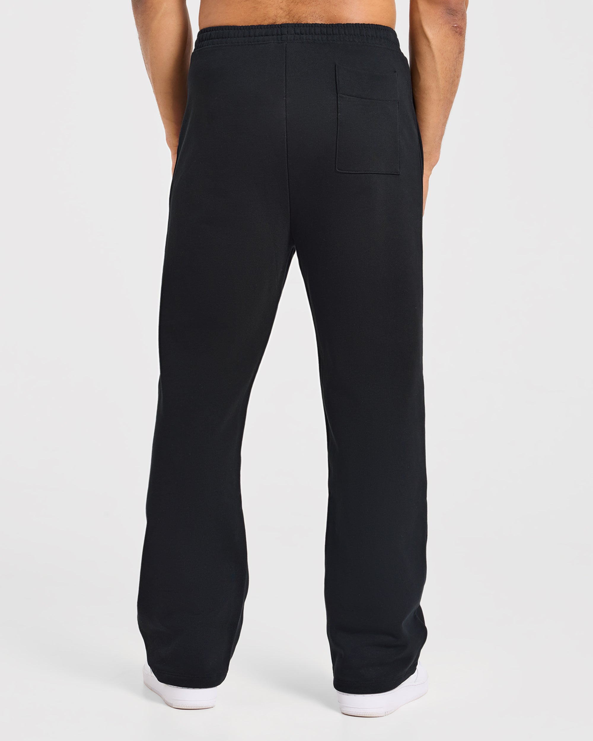 Effortless Oversized Straight Leg Joggers - Schwarz