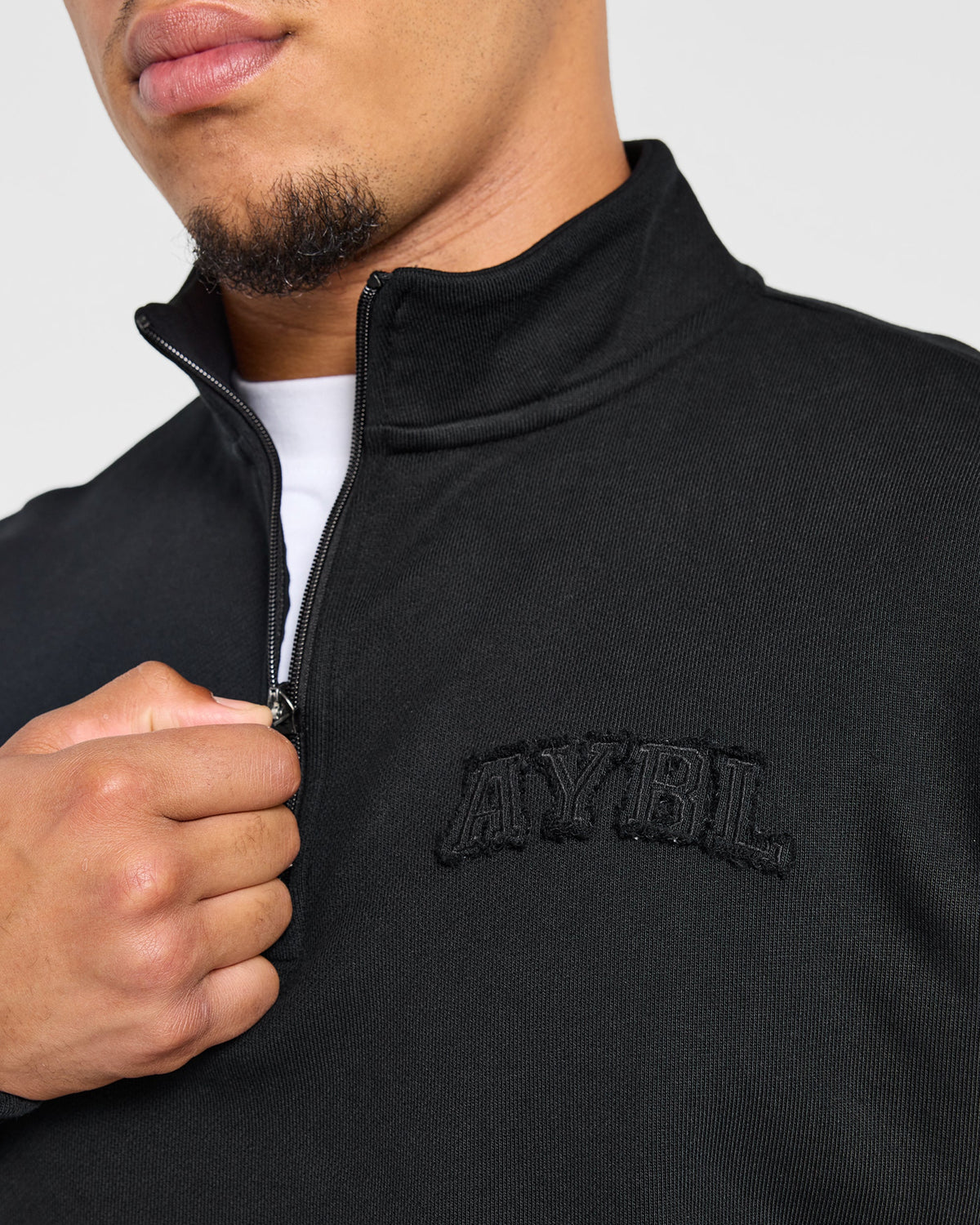Effortless Oversized 1/4 Zip Pullover - Schwarz