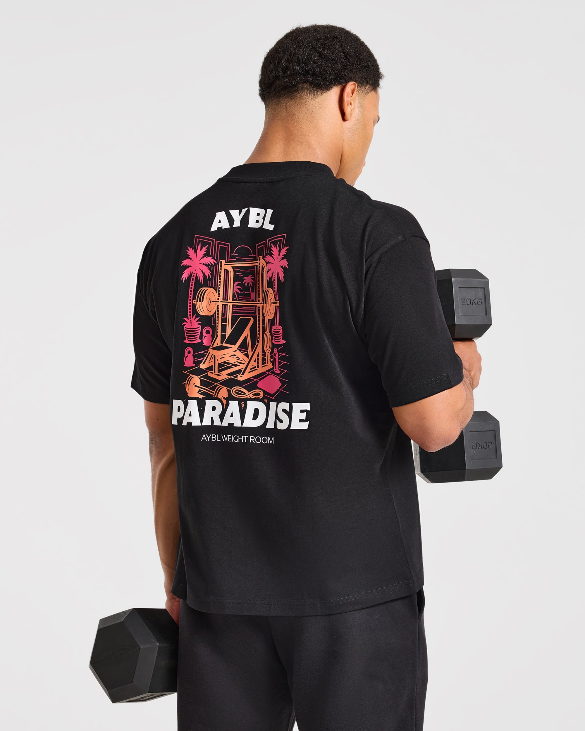 Iron Paradise Oversized T Shirt - Schwarz