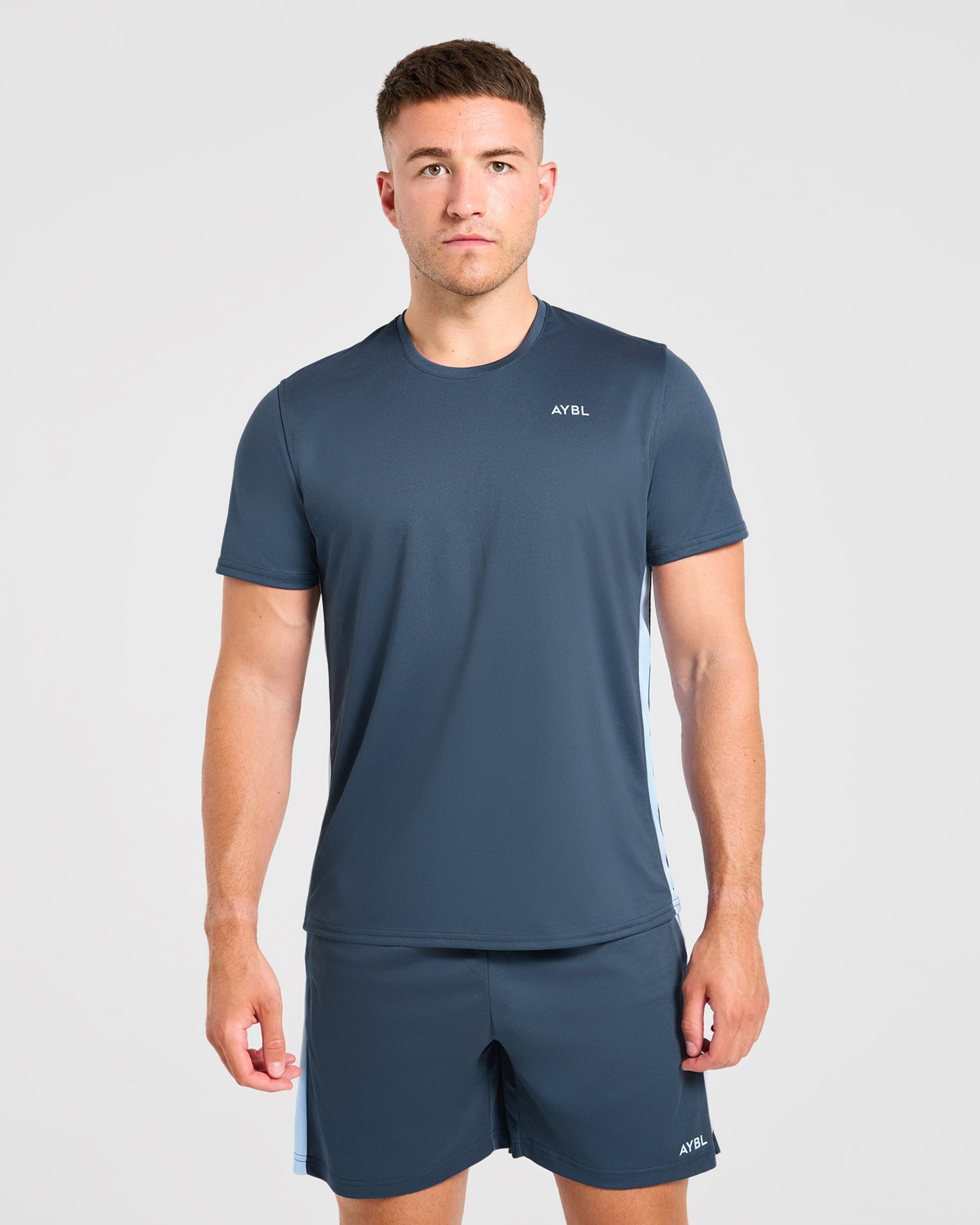 Active T Shirt - Muted Navy/Light Blau