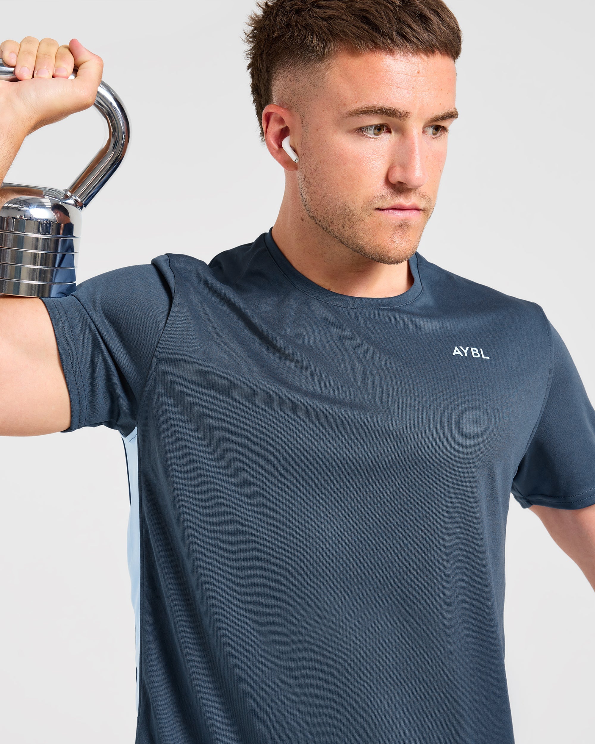Active T Shirt - Muted Navy/Light Blau