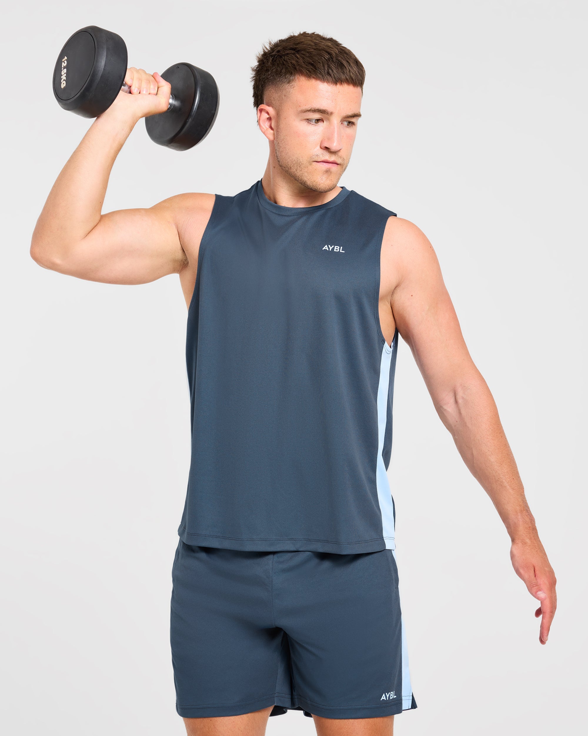 Active Vest - Muted Navy/Light Blau