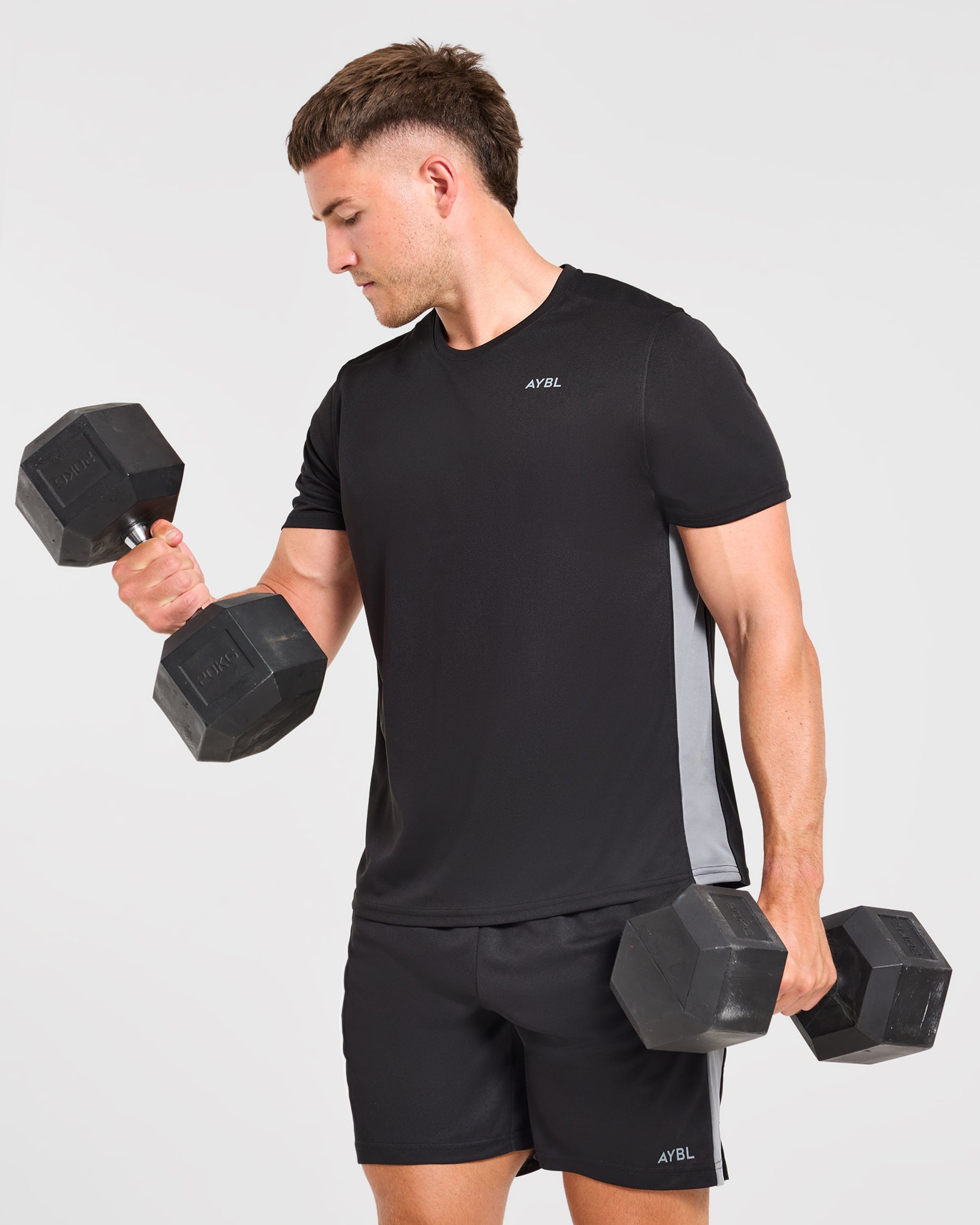 Active T Shirt - Schwarz/Charcoal