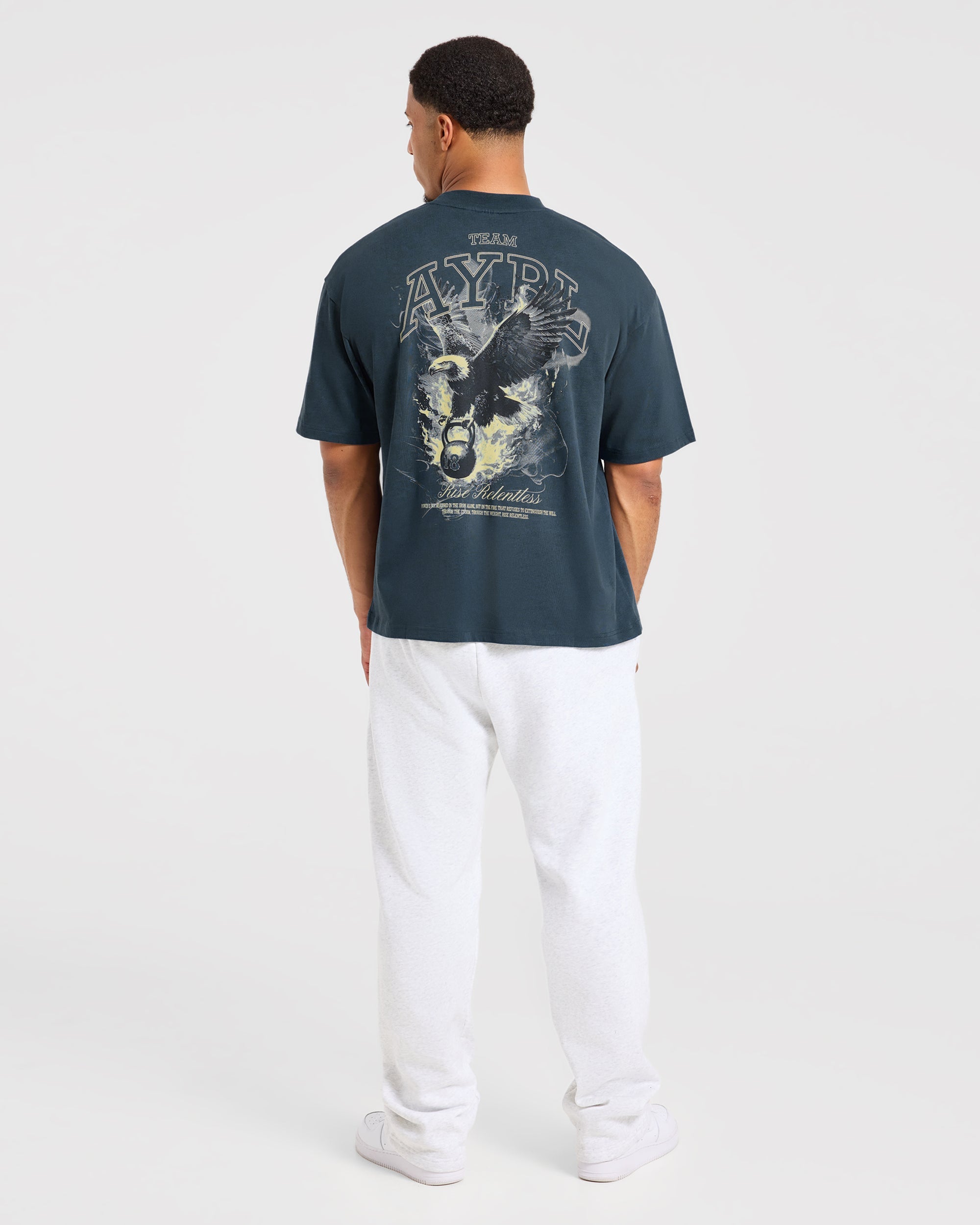 Relentless Eagle Oversized T Shirt - Petrol Blau
