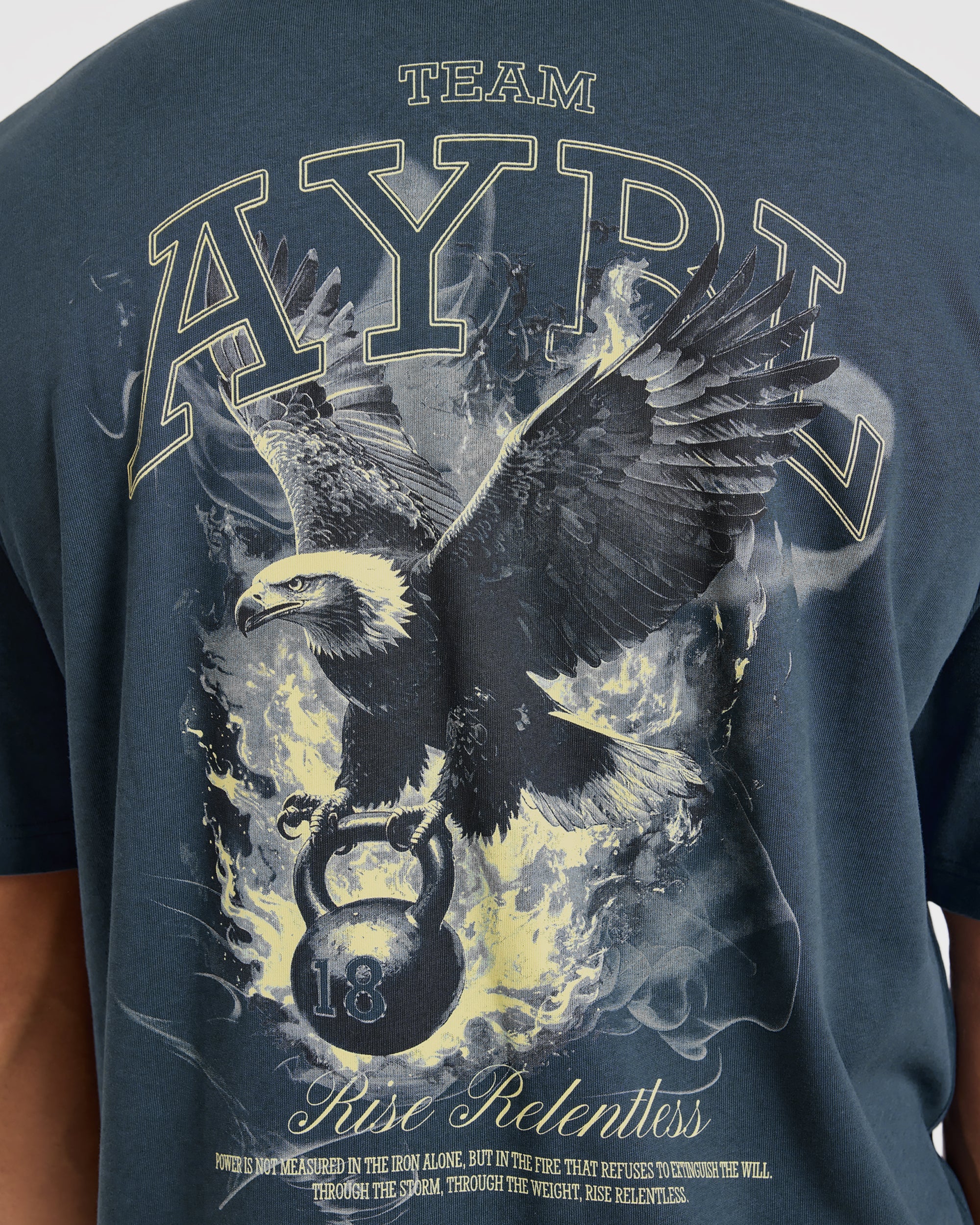 Relentless Eagle Oversized T Shirt - Petrol Blau