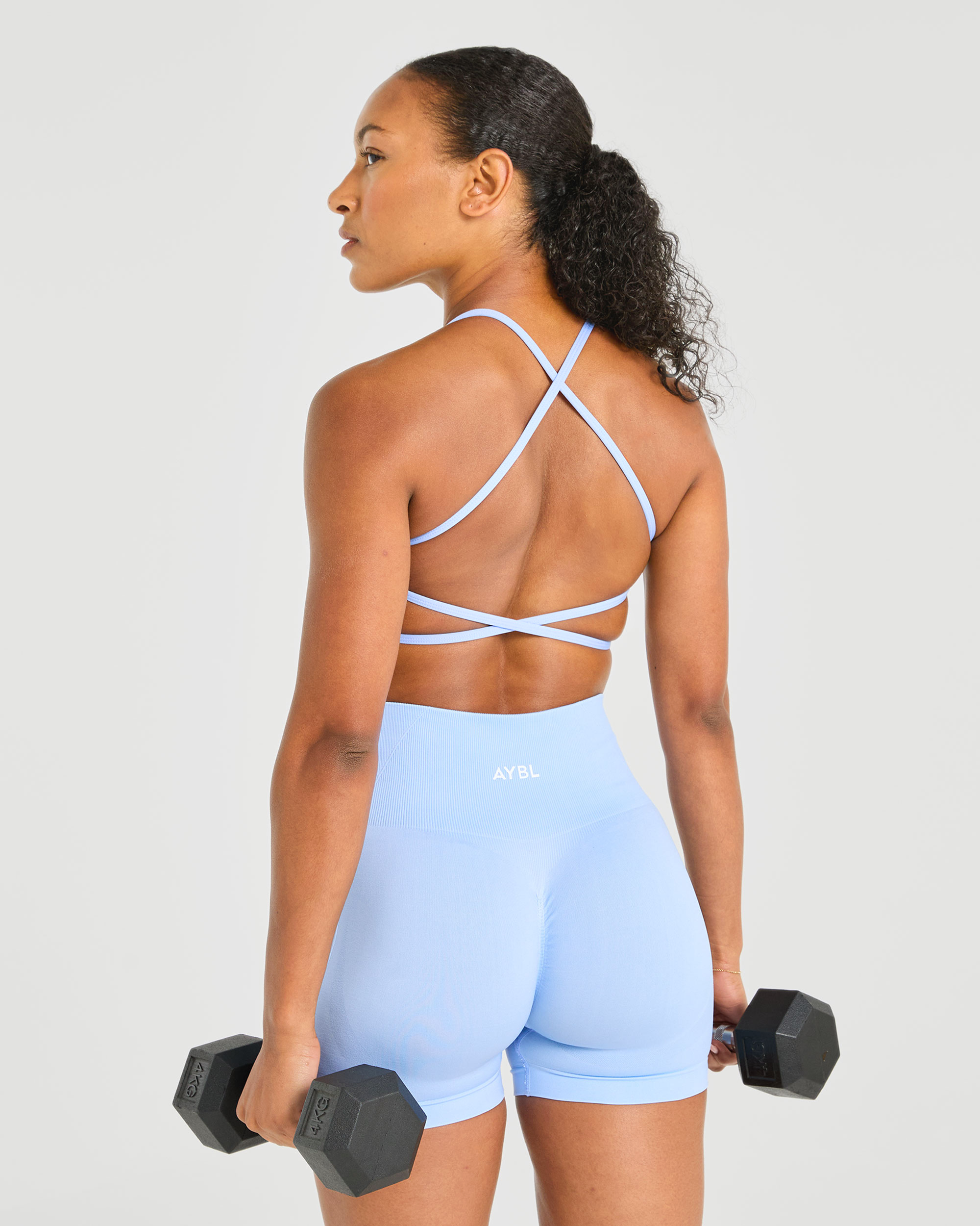 Essential Crossback Sports Bra - Baby Blau