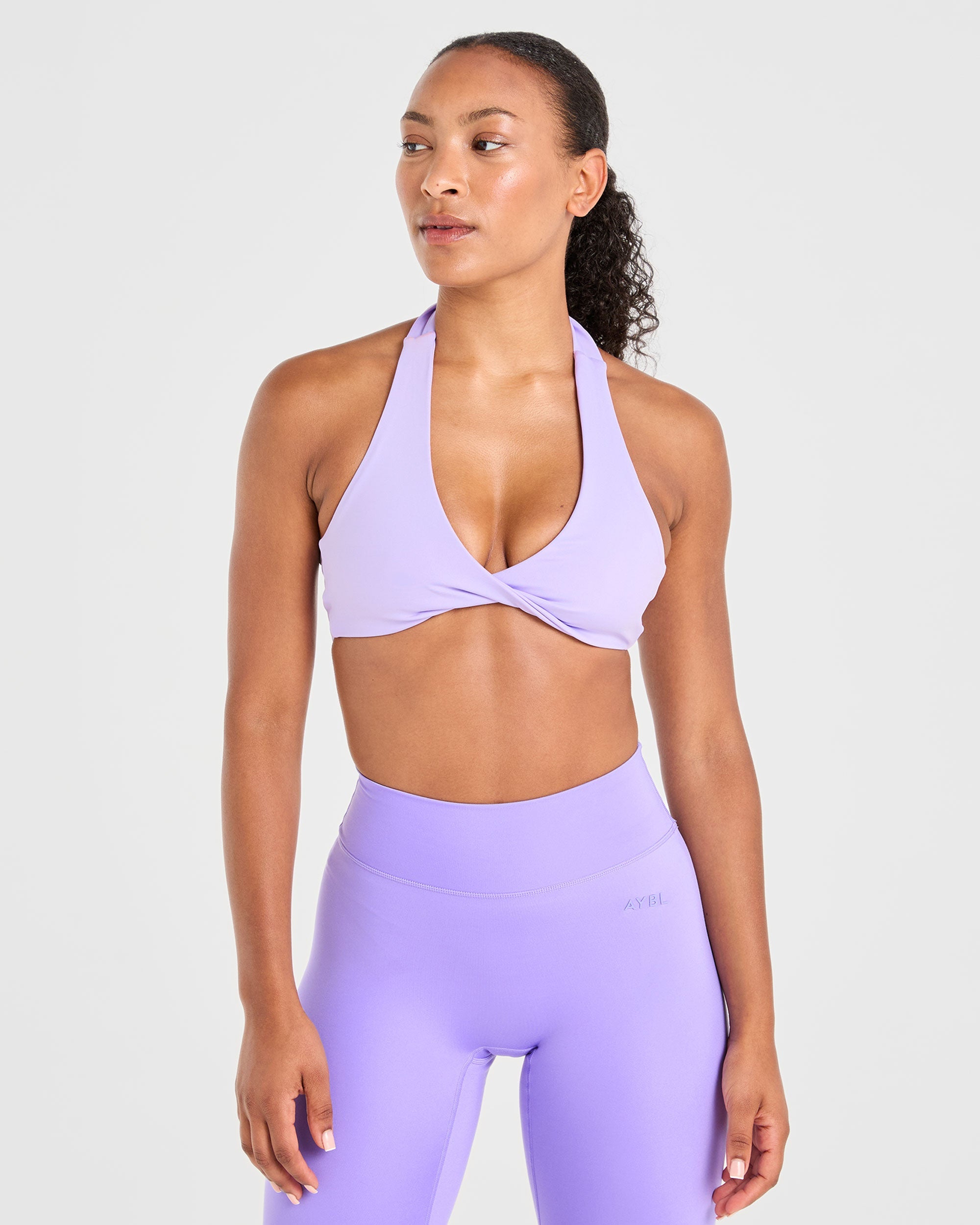 Essential Halterneck Sports Bra - Pastel Lila