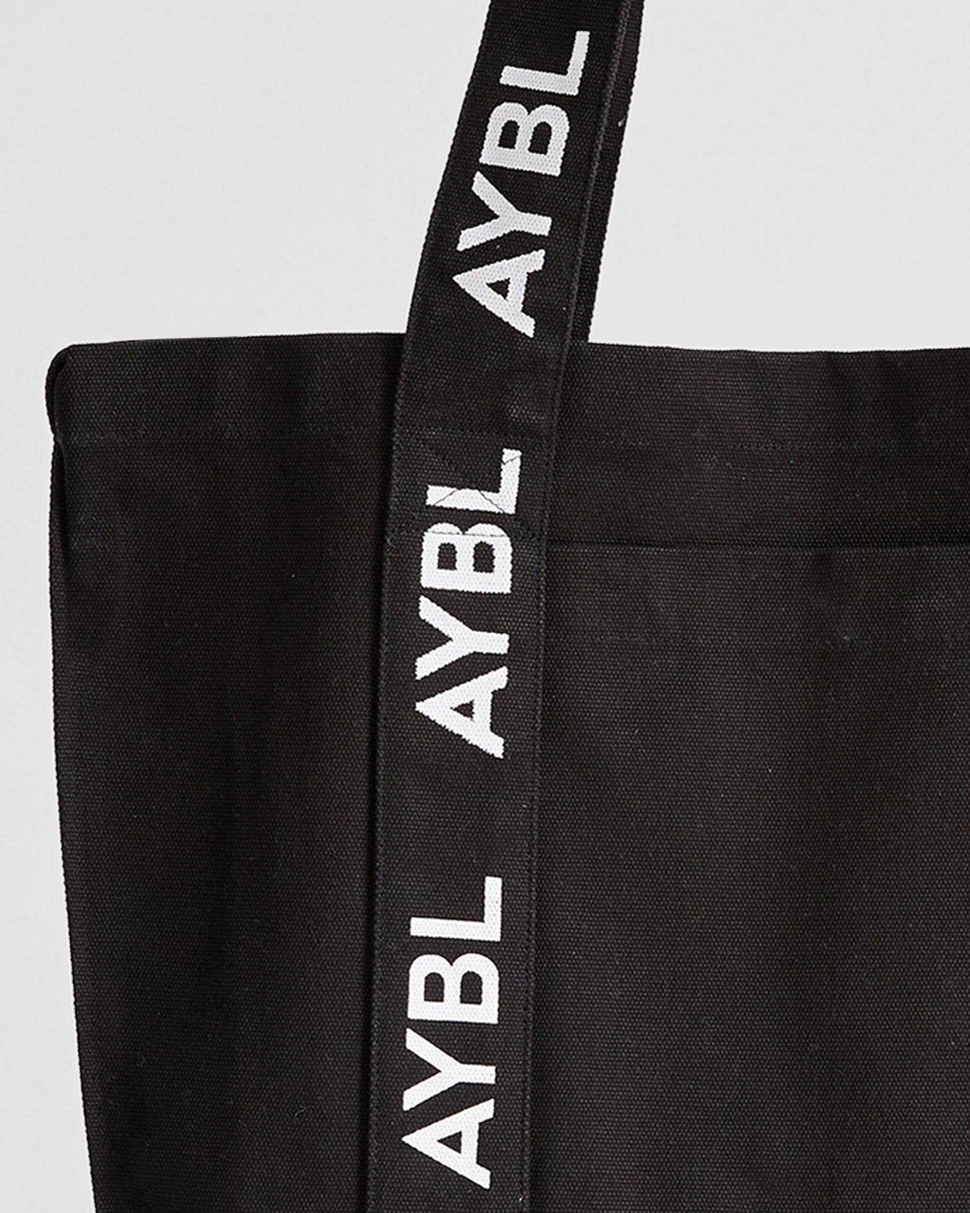 Branded Strap Tote Bag - Schwarz