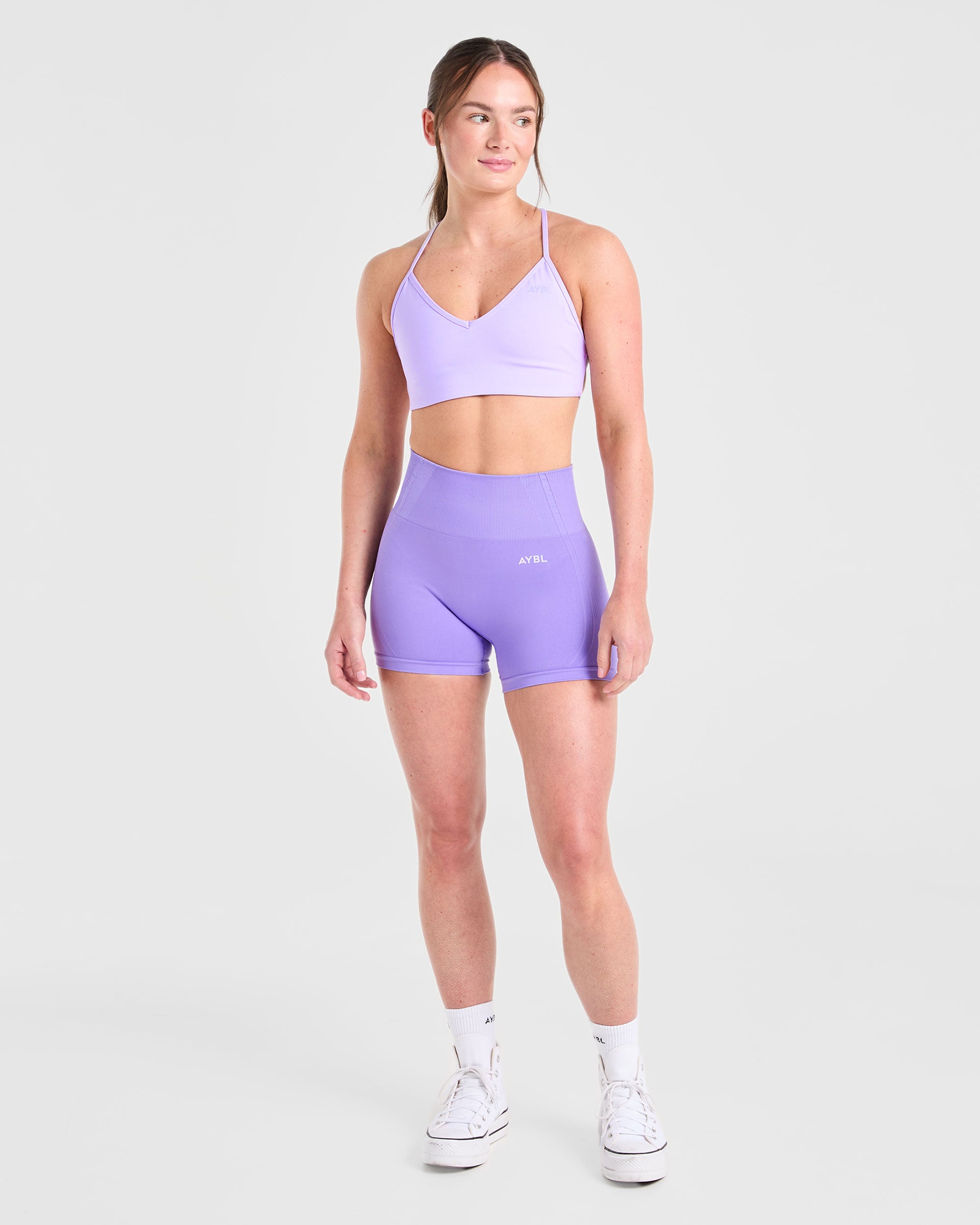 Essential Crossback Sports Bra - Pastel Lila