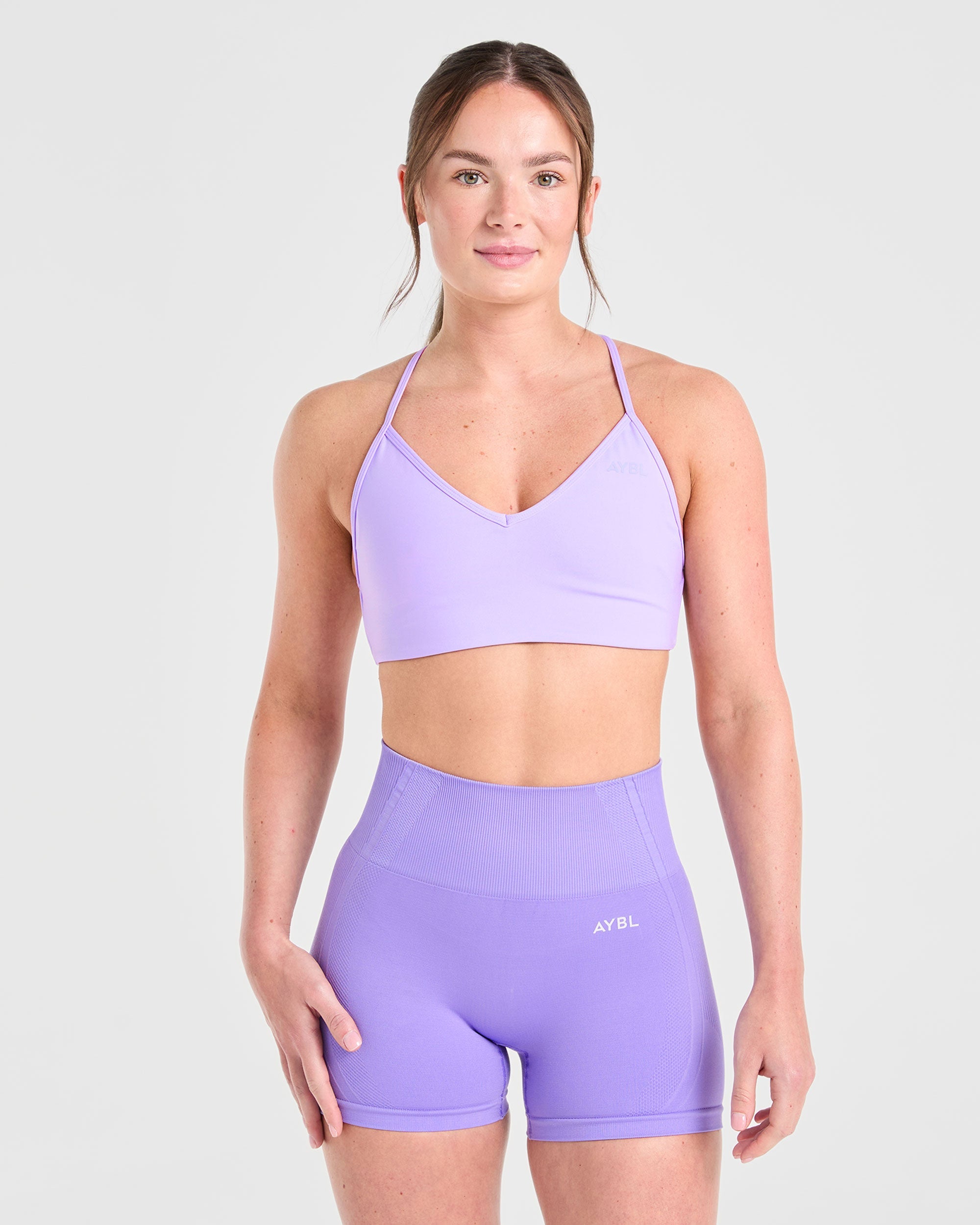 Essential Crossback Sports Bra - Pastel Lila