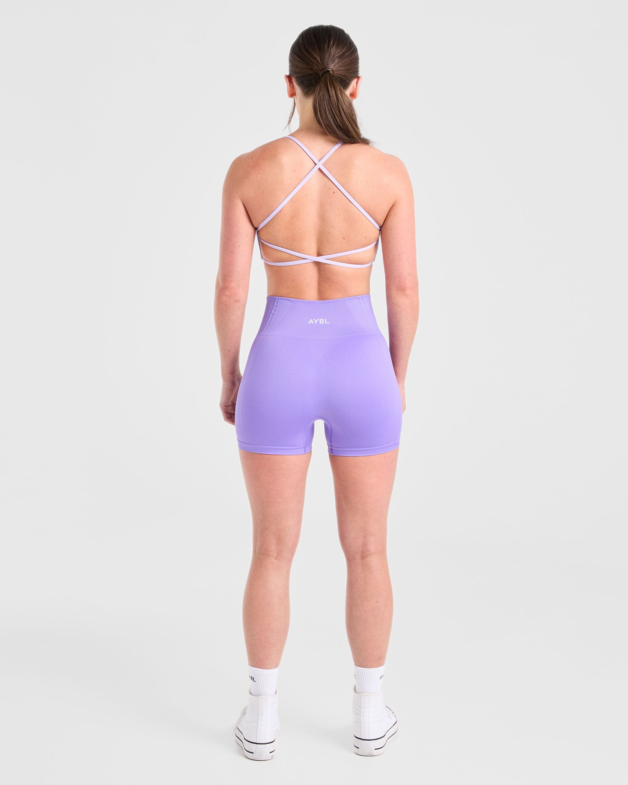 Essential Crossback Sports Bra - Pastel Lila