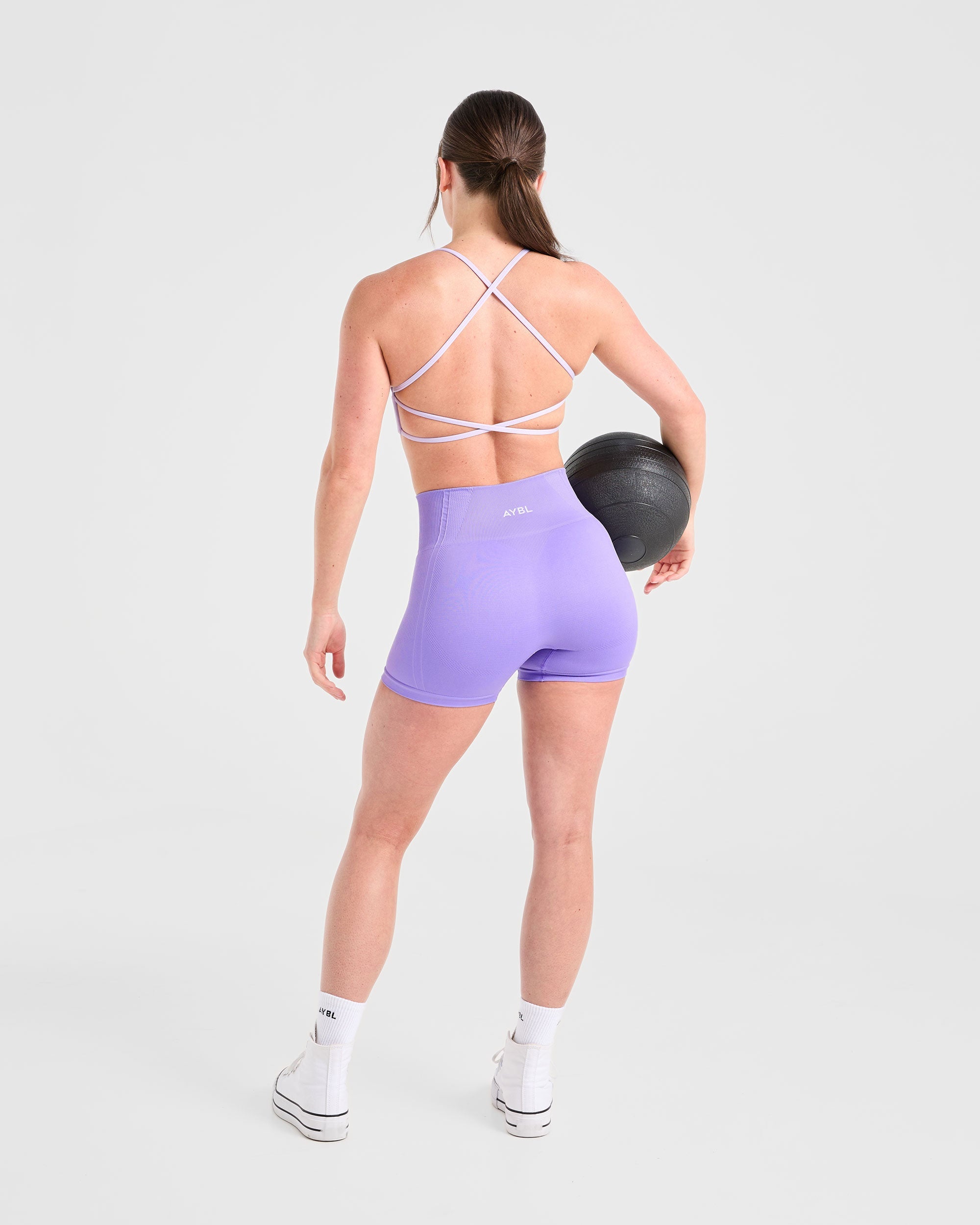 Essential Crossback Sports Bra - Pastel Lila