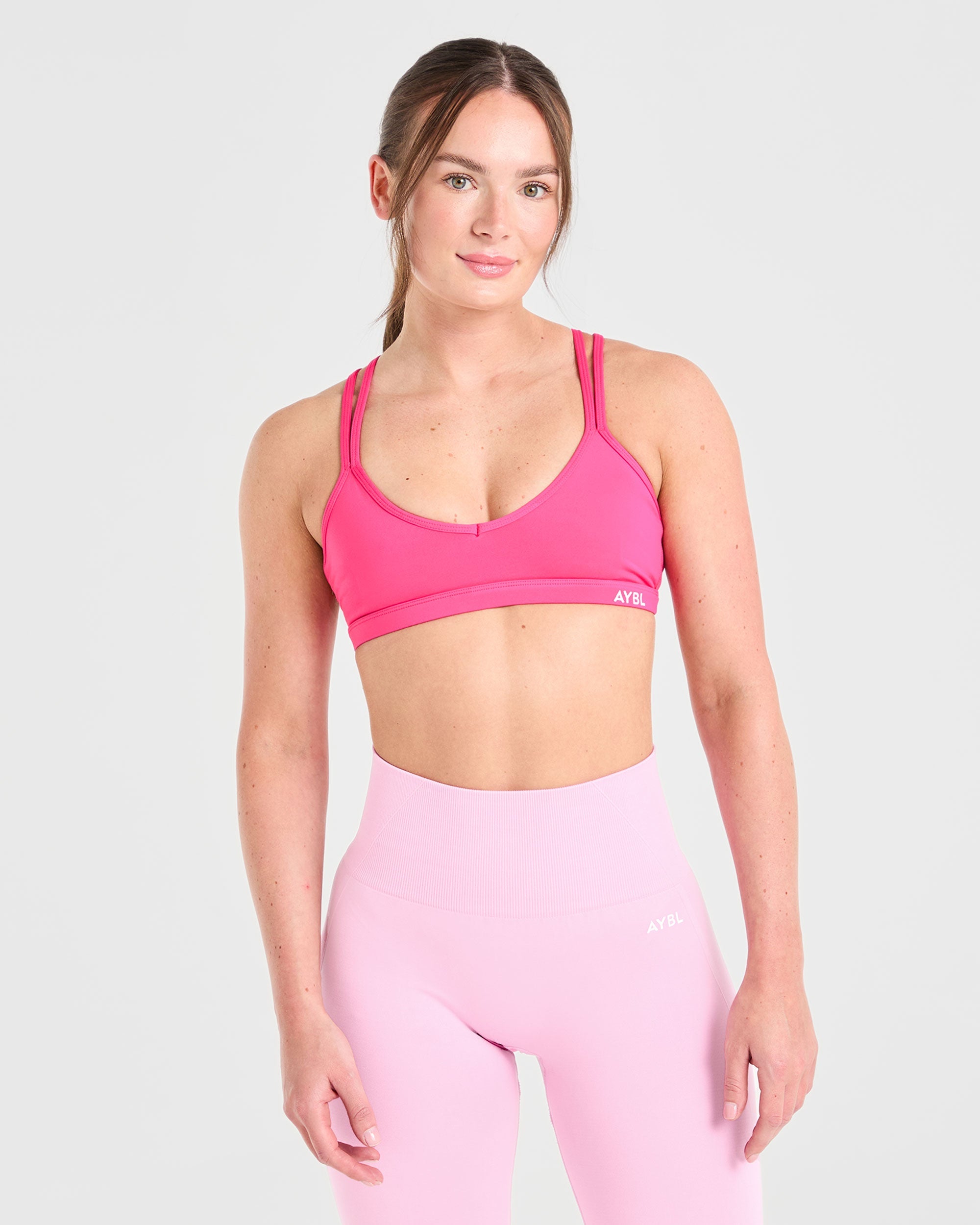 Essential Strappy Sports Bra - Hot Rosa