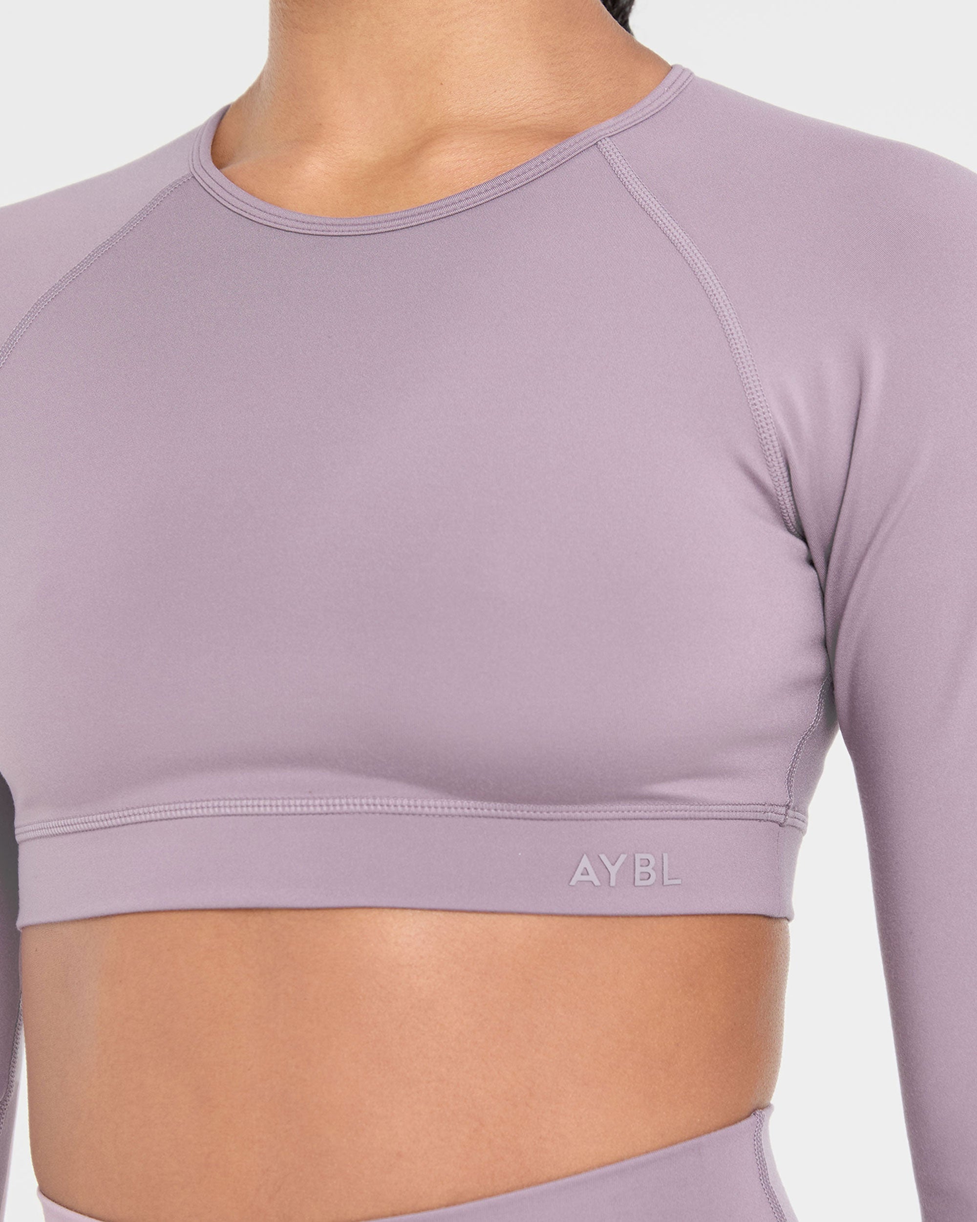 Staple Long Sleeve Crop Top - Mauve Violet