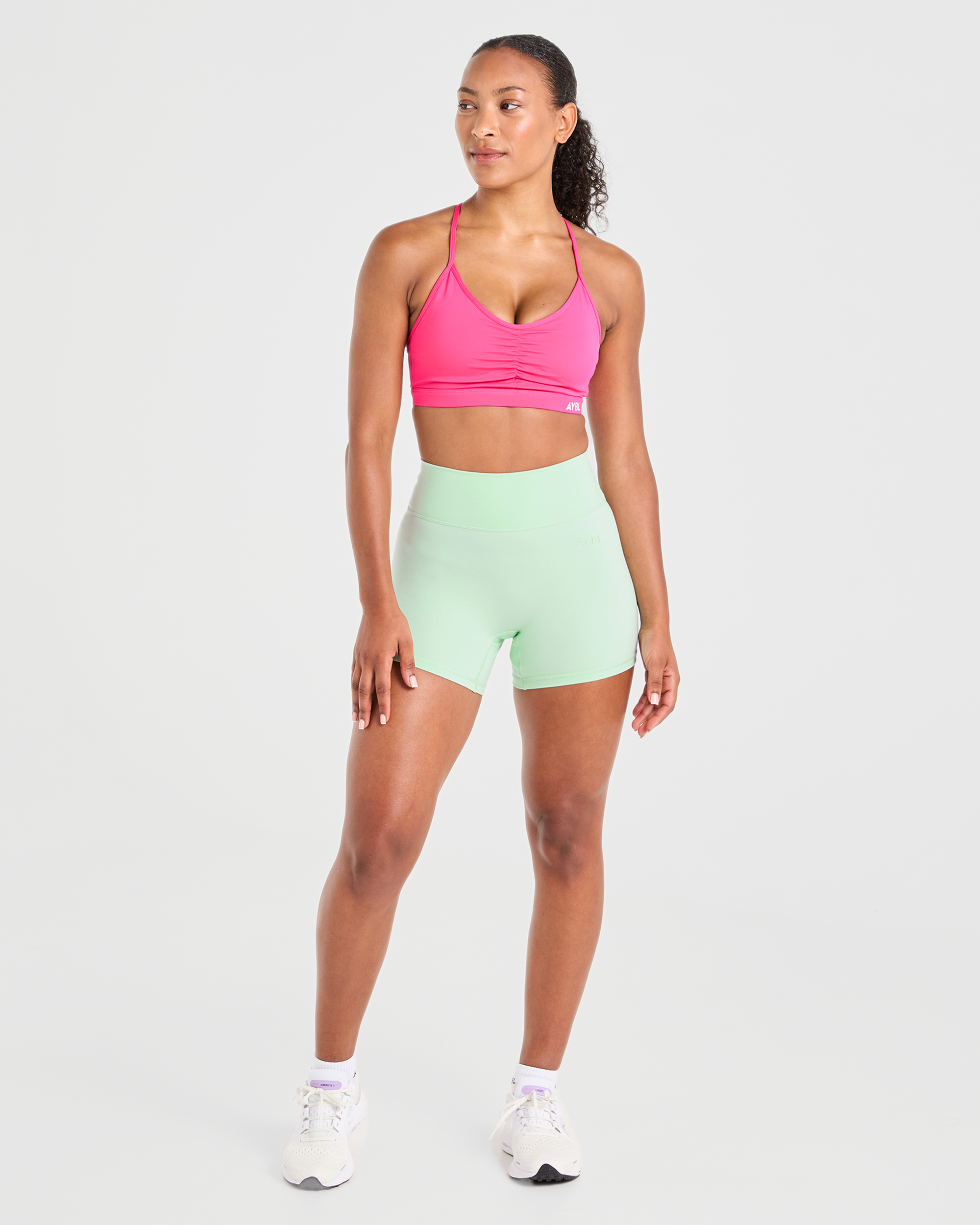 Essential Ruched Sports Bra - Hot Rosa