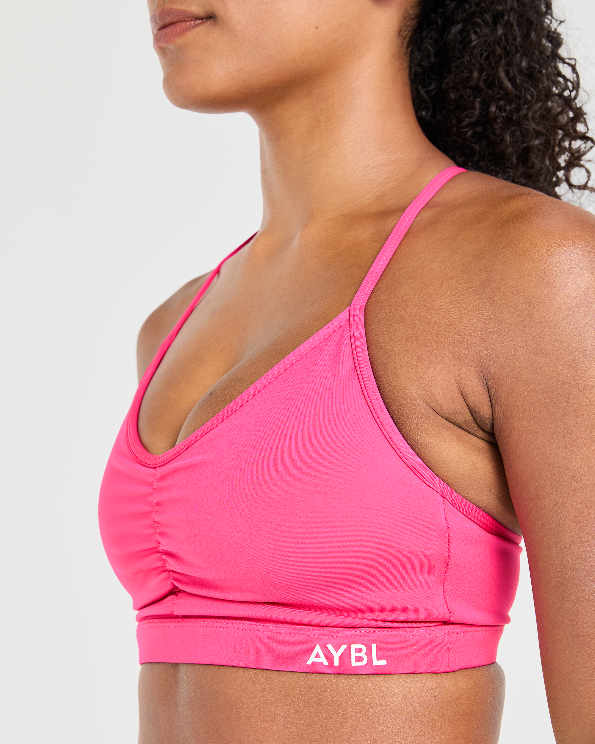 Essential Ruched Sports Bra - Hot Rosa