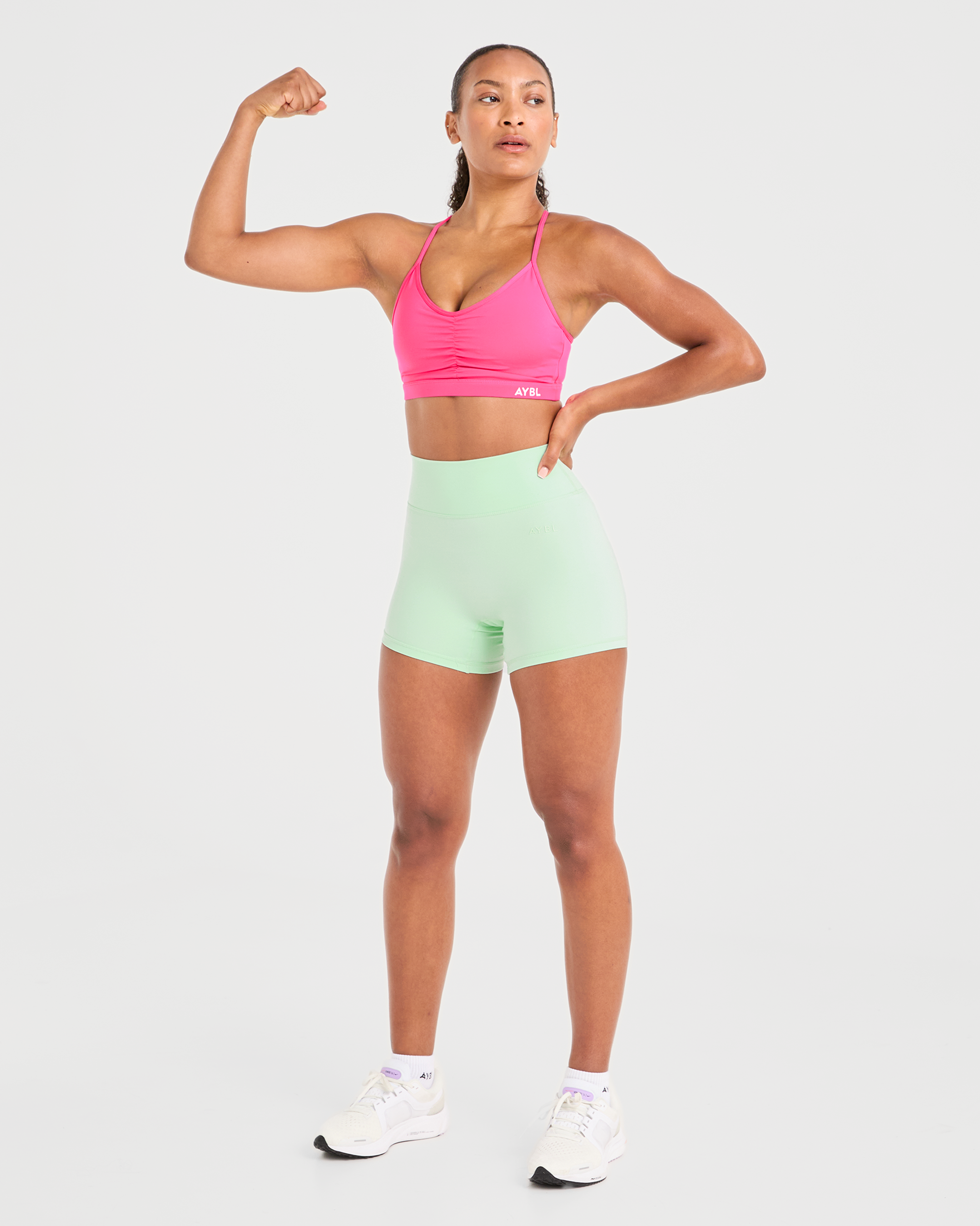 Essential Ruched Sports Bra - Hot Rosa