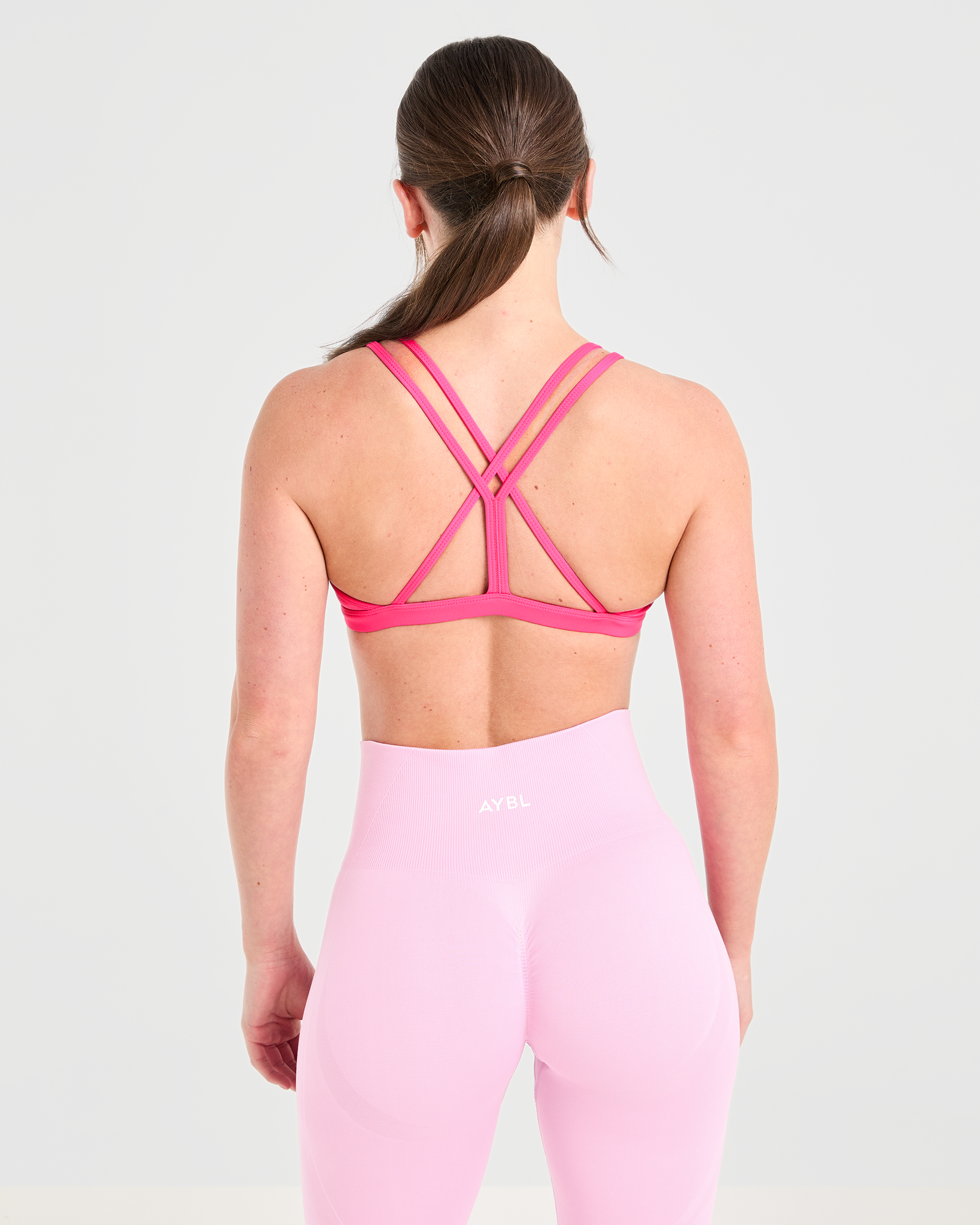 Essential Strappy Sports Bra - Hot Rosa