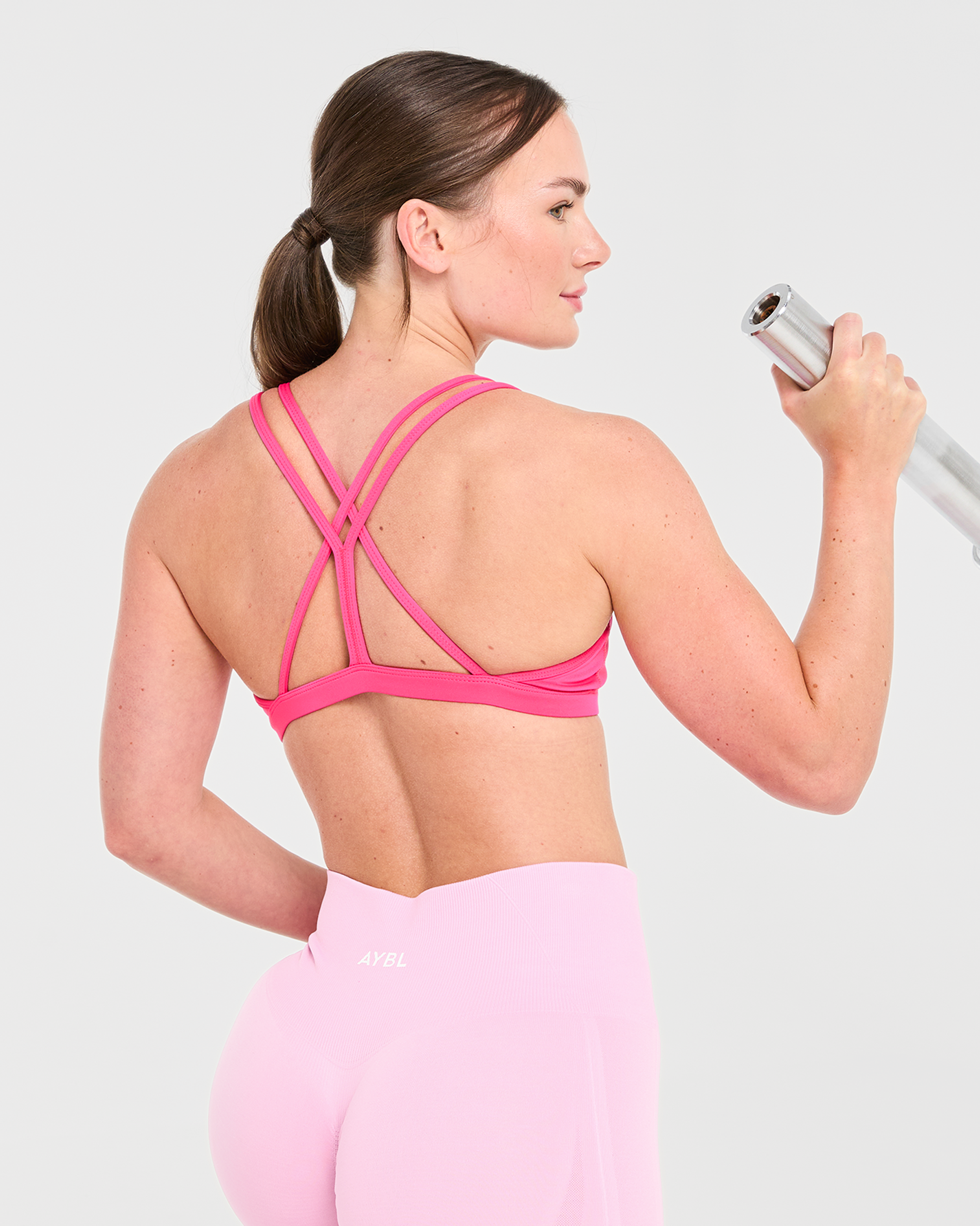 Essential Strappy Sports Bra - Hot Rosa