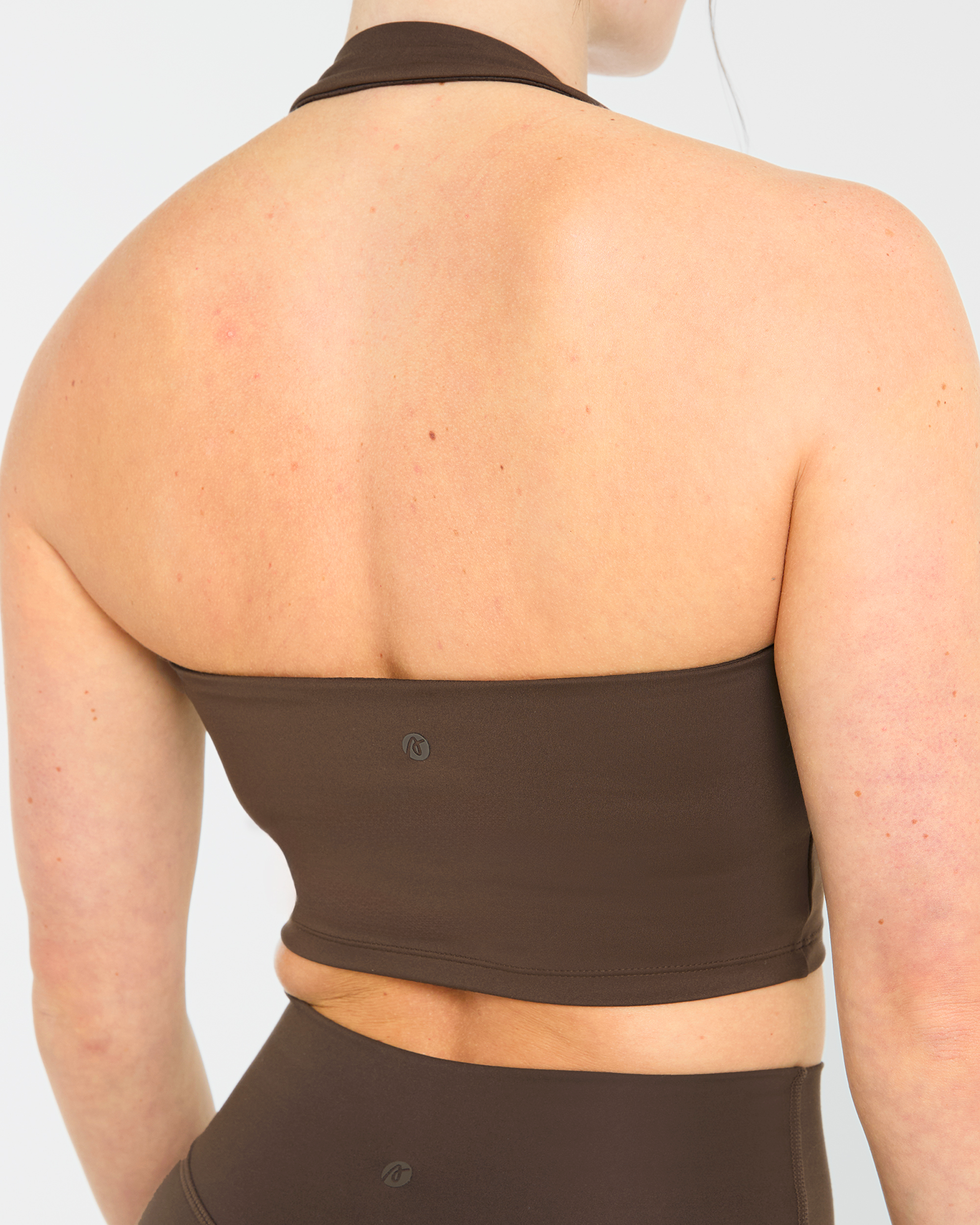 Staple Halterneck Crop Top - Braun