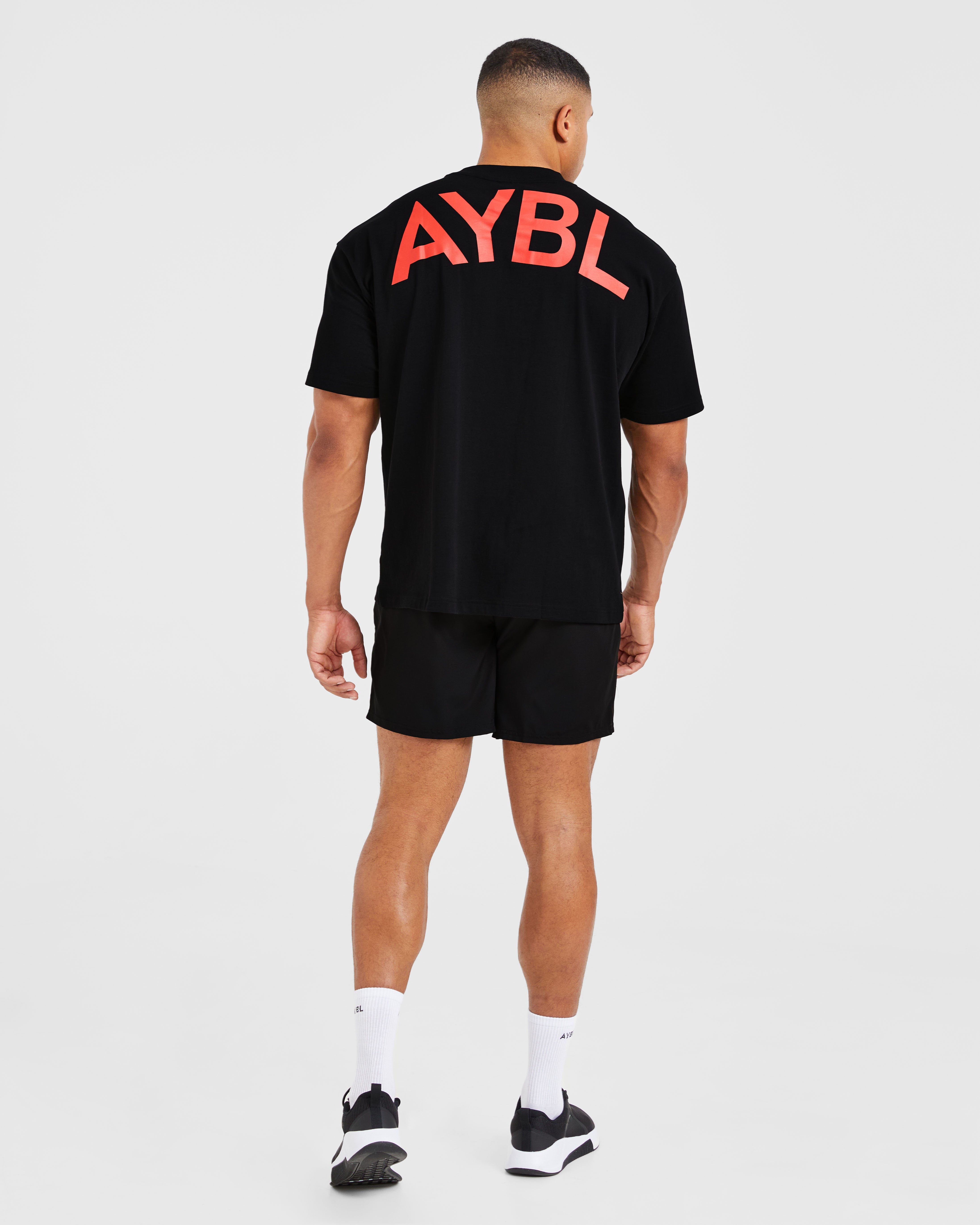 Essential Oversized T Shirt - Schwarz/Rot